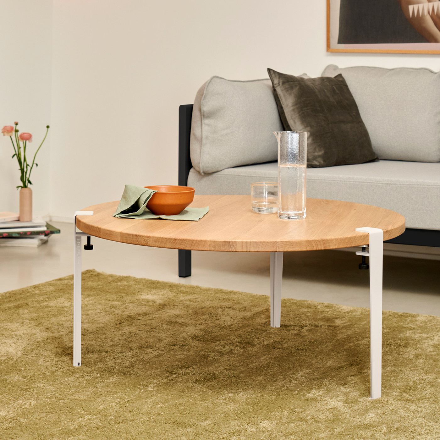 Table basse ronde TIPTOE Ø 90cm - chêne massif