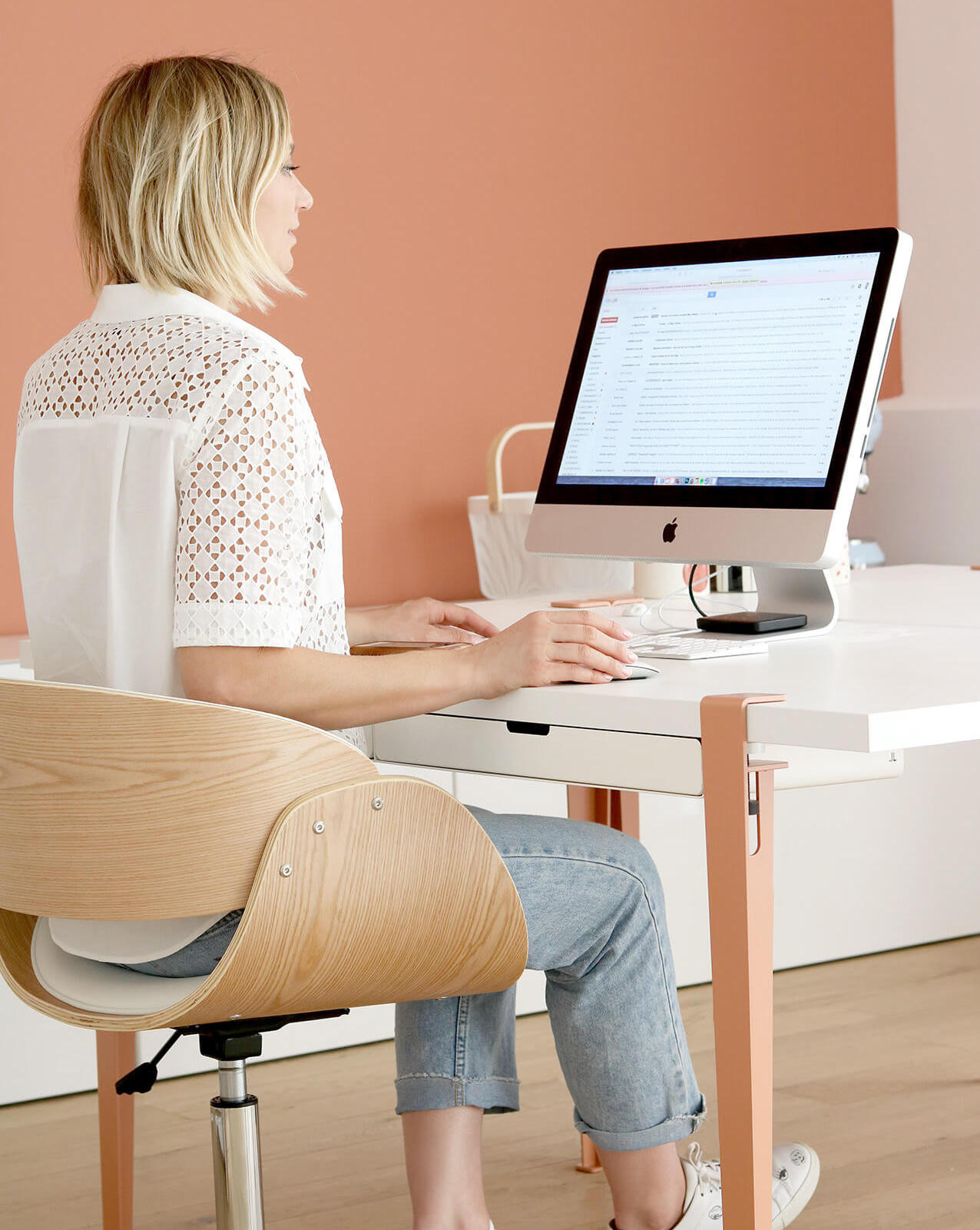 Bureau avec étagère une table Maison avec tiroirs Etudiant Bureau