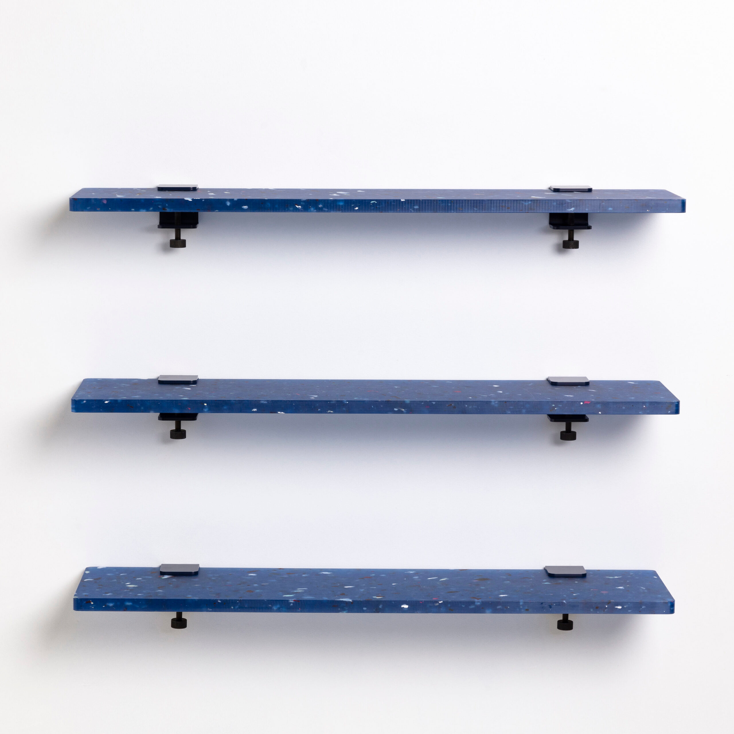 Set mit 3 Regalen aus recyceltem Plastik Bleu Pacifico - 90 x 20 cm