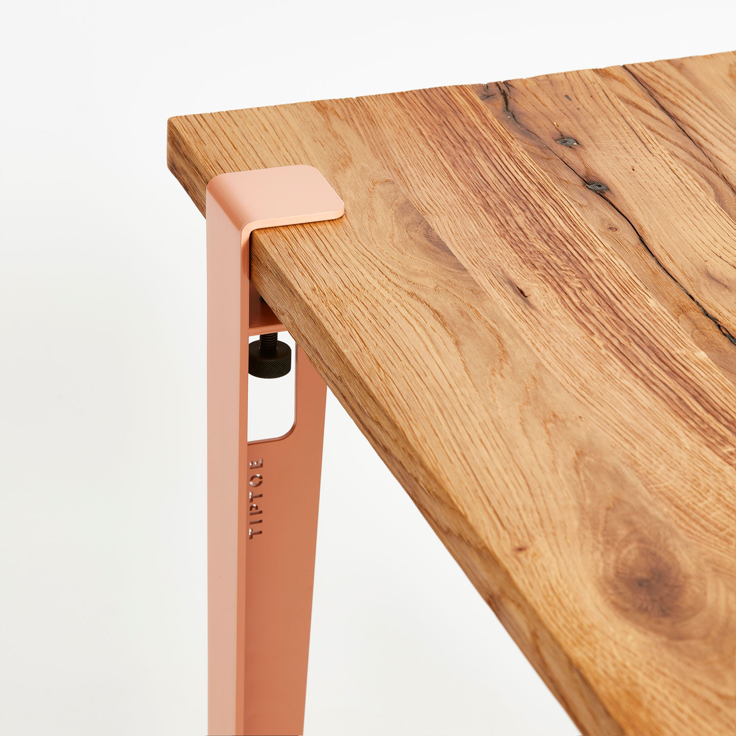 TIPTOE reclaimed wood desk top with table leg