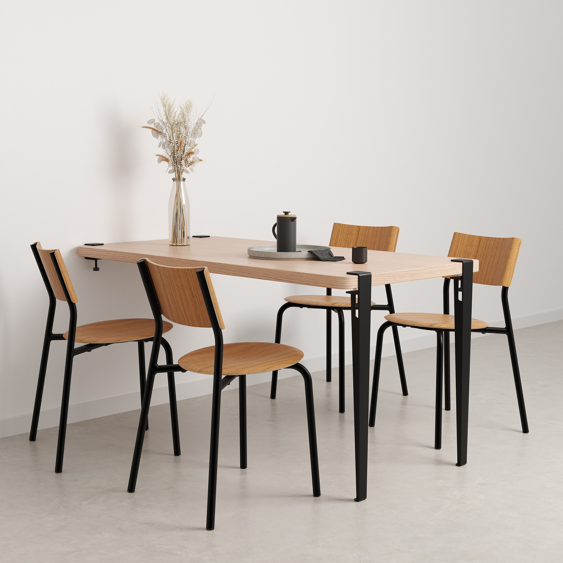 Wall mounted dining table deals and chairs