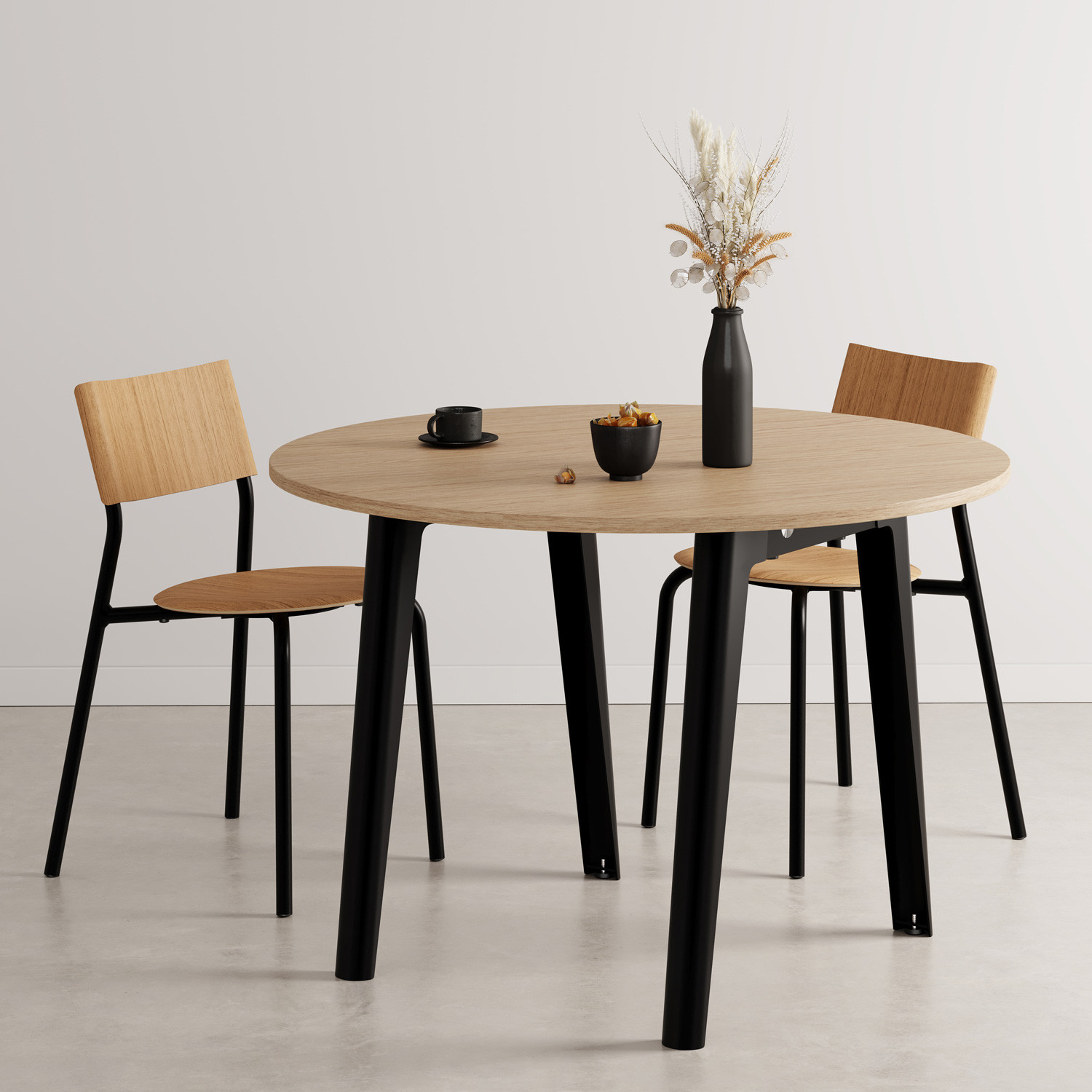 New brown round on sale wooden table