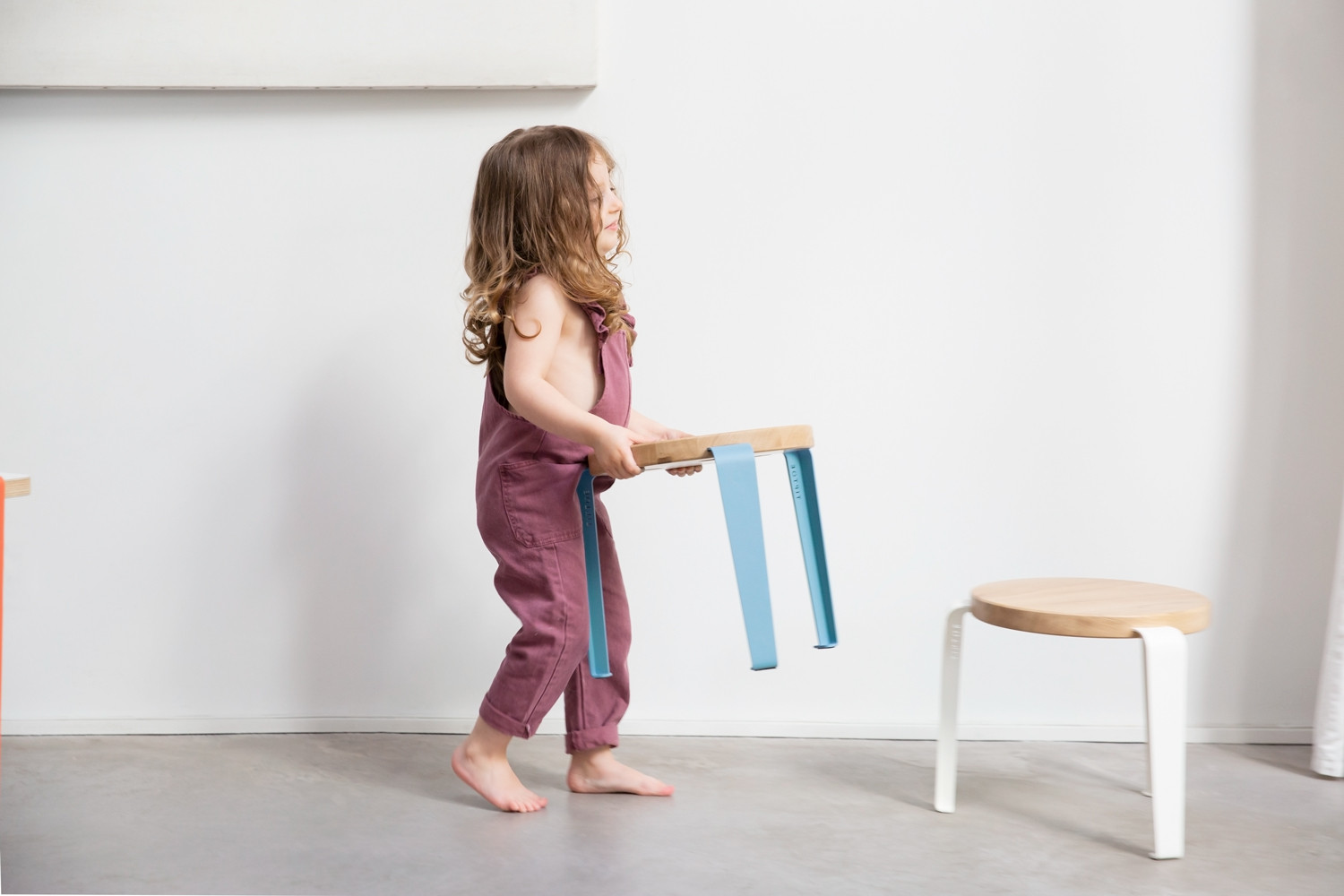 Kids stool in solid oak KIDS collection