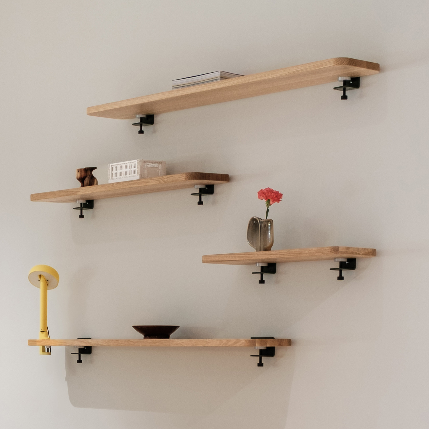 Etagère murale BRACKET - chêne massif - 60 à 150cm