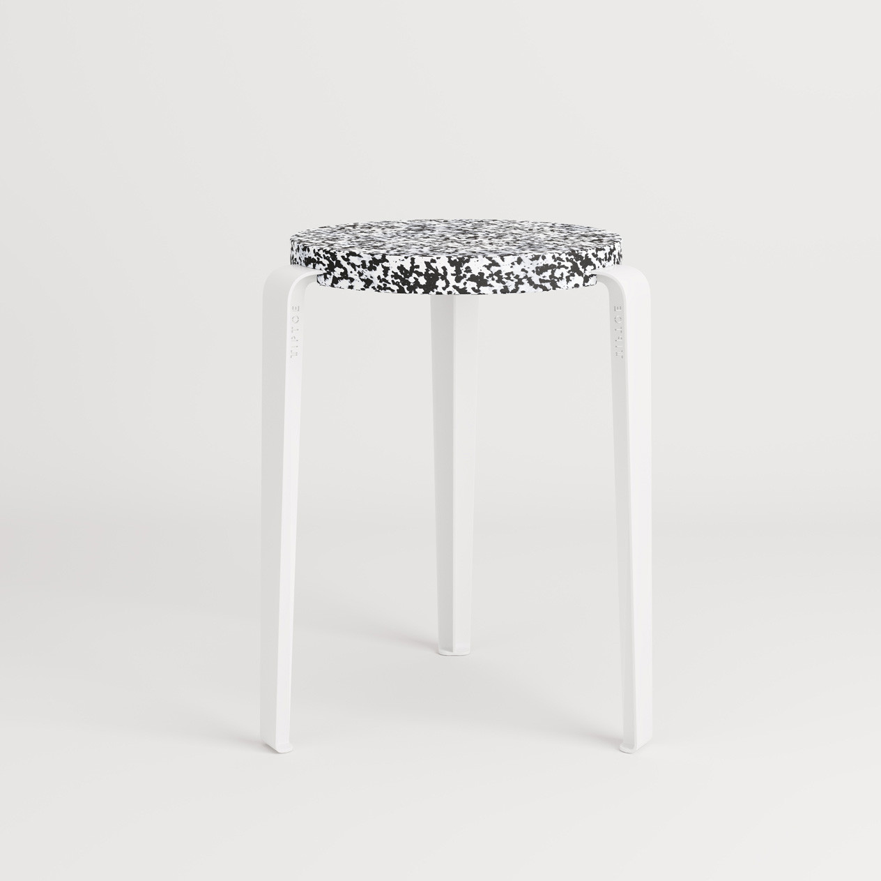 LOU stool in recycled plastic MACCHIATO - Stackable