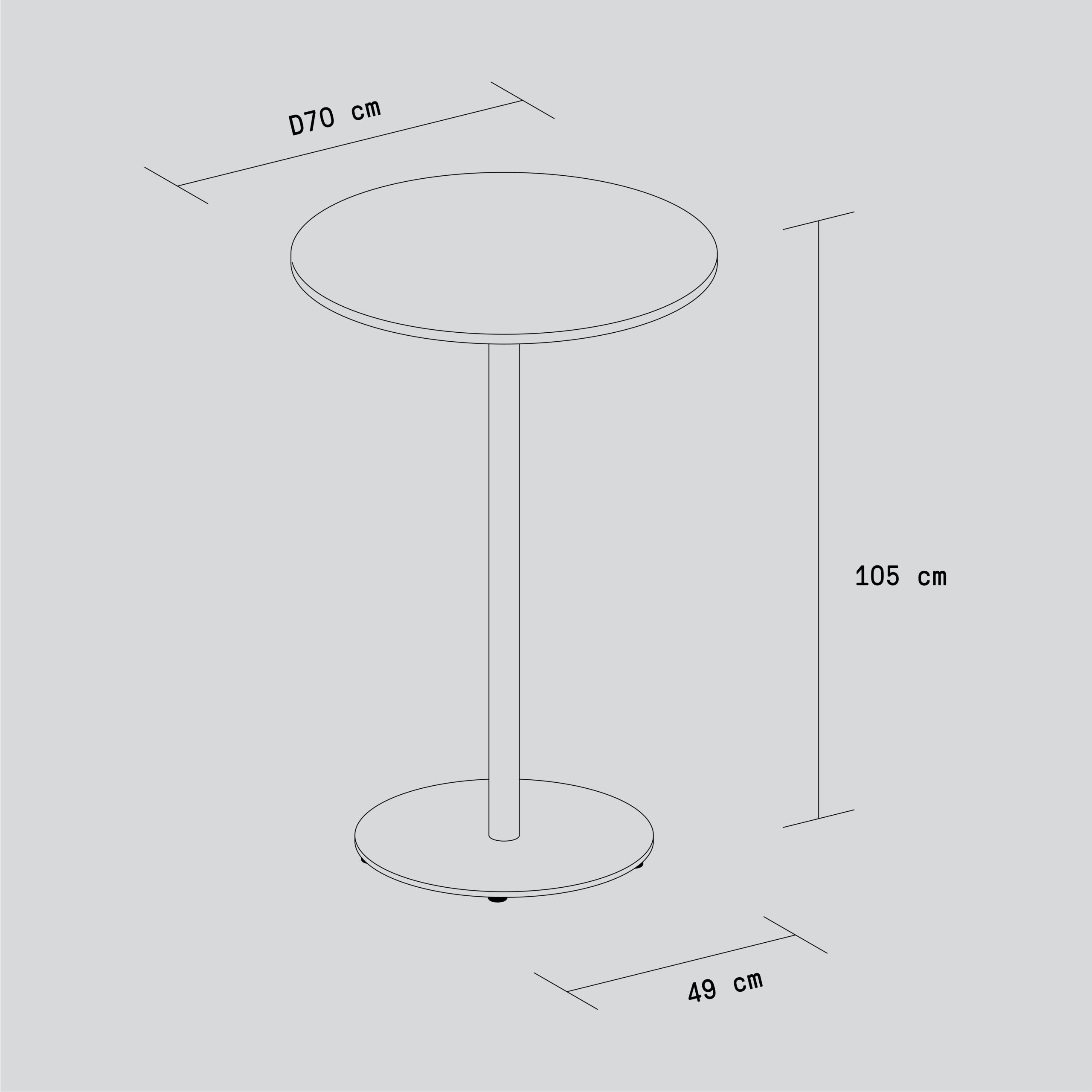 Table haute MOKA - chêne massif