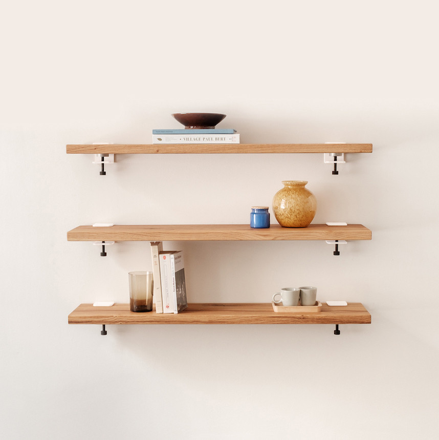 Lot de 3 étagères murales BRACKET - bois ancien recyclé - 60 à 150cm
