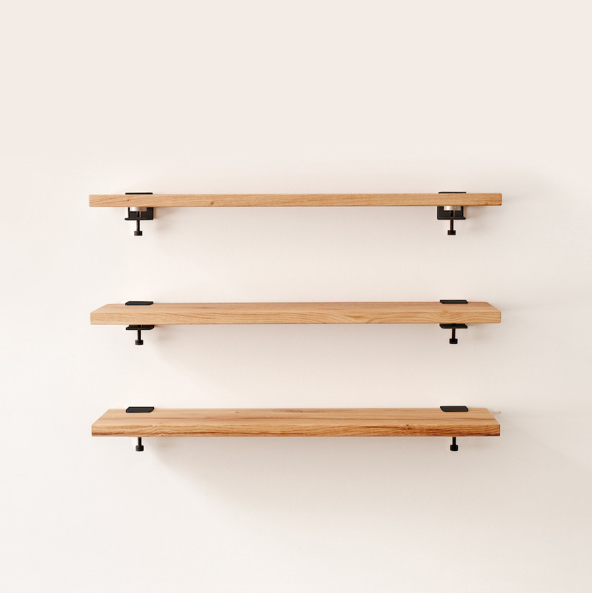 Lot de 3 étagères murales BRACKET - bois ancien recyclé - 60 à 150cm