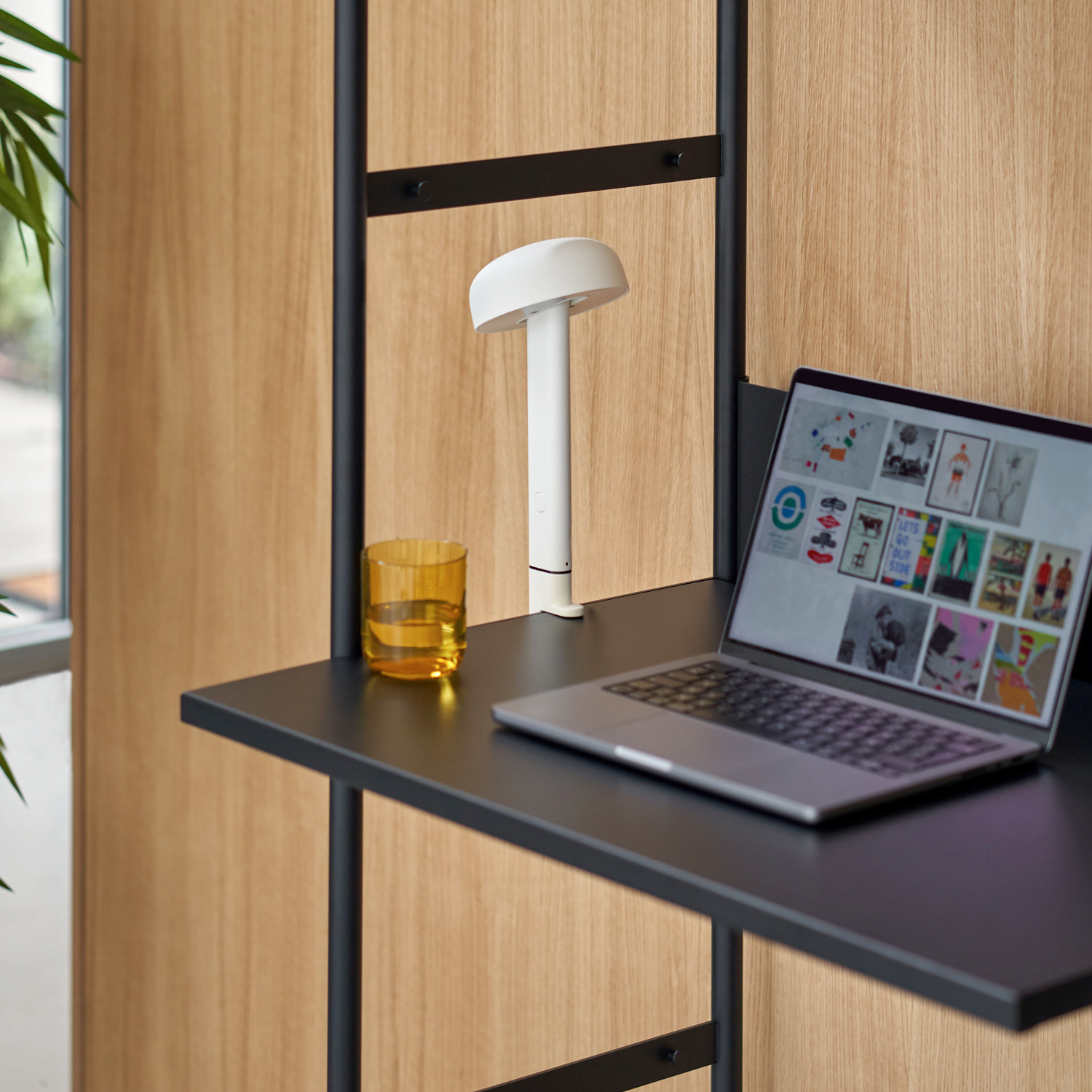 Etagère bureau UNIT - H180 à 215 x  L164cm - acier thermolaqué