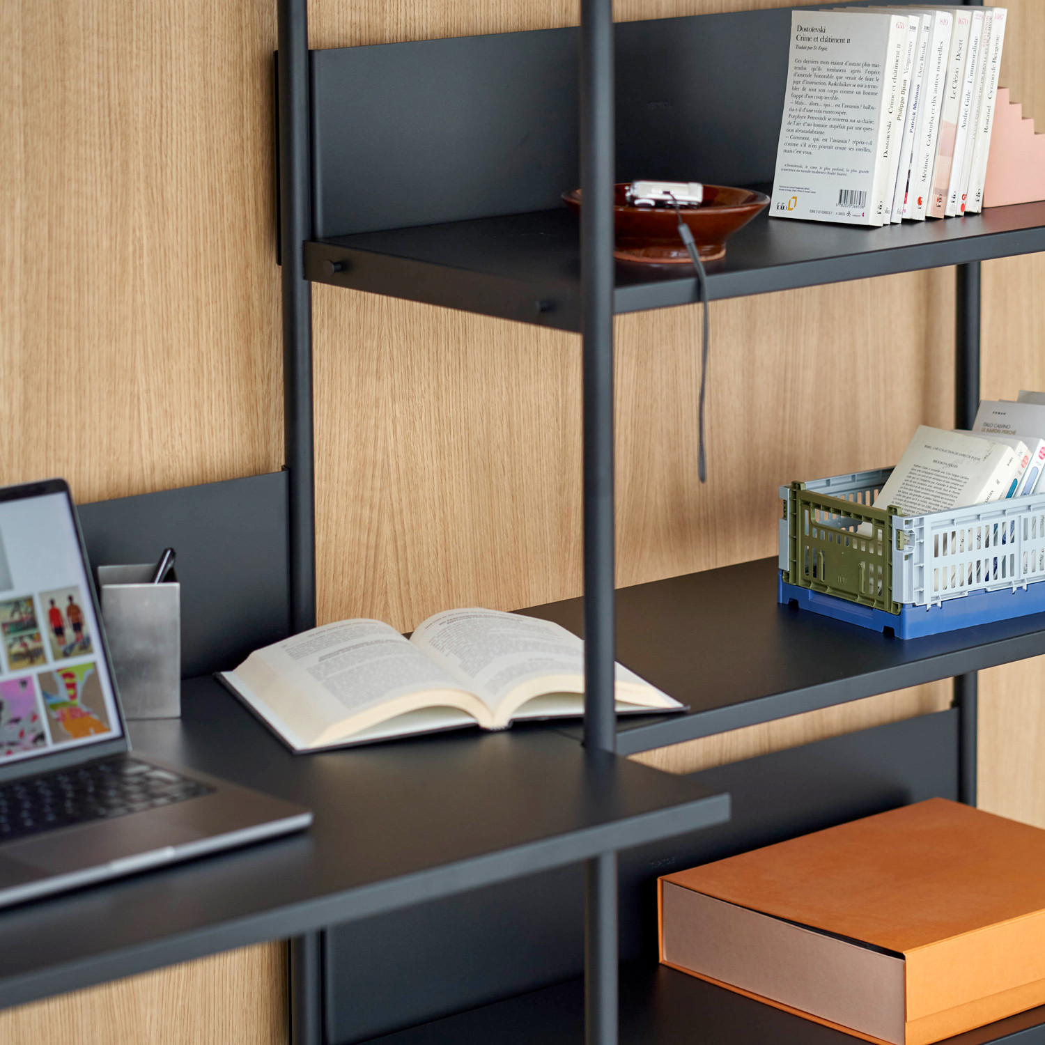 Etagère bureau UNIT - H180 à 215 x  L164cm - acier thermolaqué