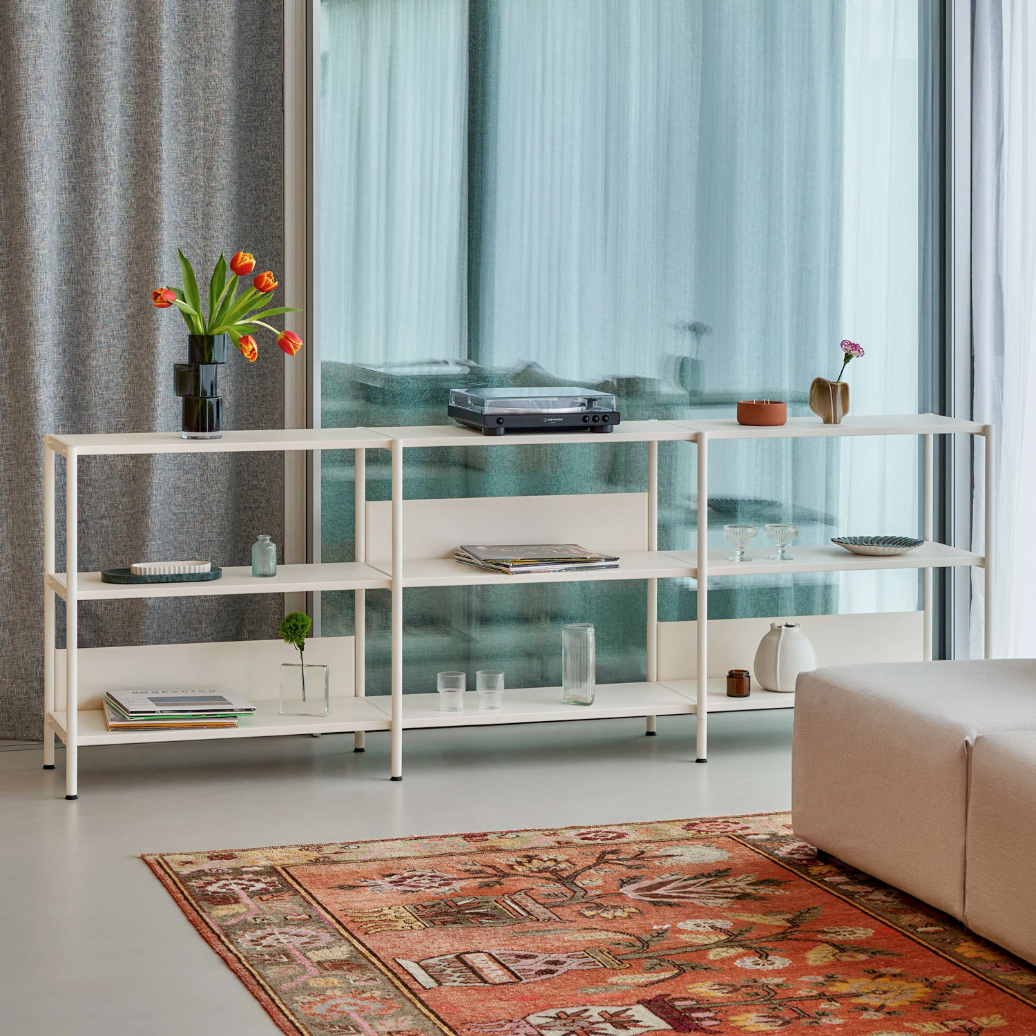 Etagère UNIT - H75 à 85 x  L244cm - acier thermolaqué