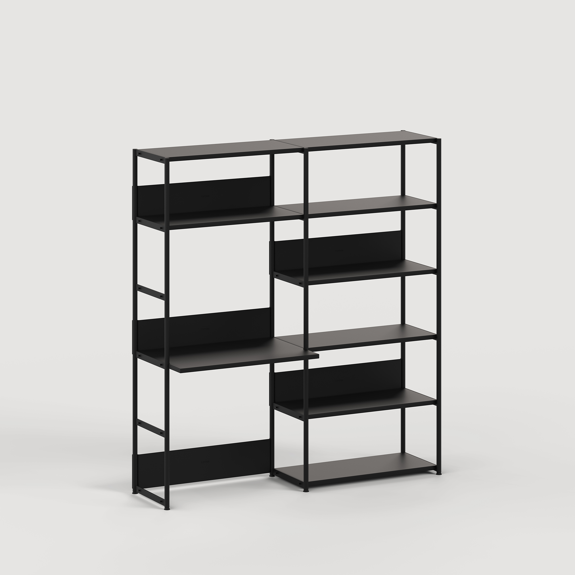 Etagère bureau UNIT - H180 à 215 x  L164cm - acier thermolaqué