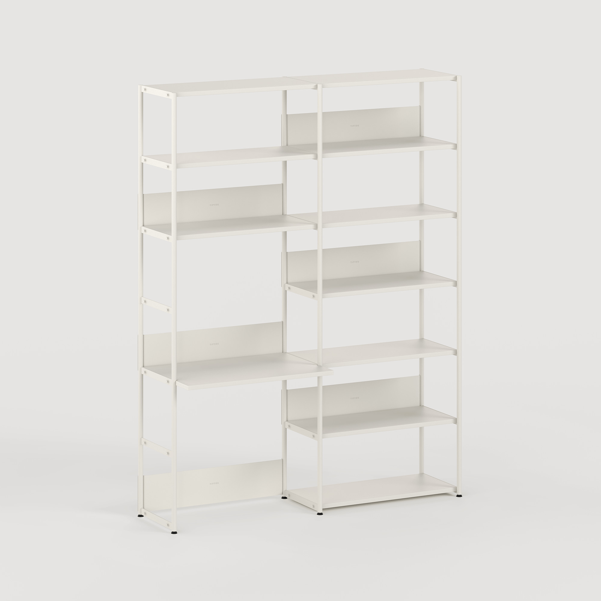Etagère bureau UNIT - H180 à 215 x  L164cm - acier thermolaqué