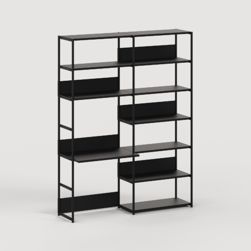 Etagère bureau UNIT - H180 à 215 x  L164cm - acier thermolaqué