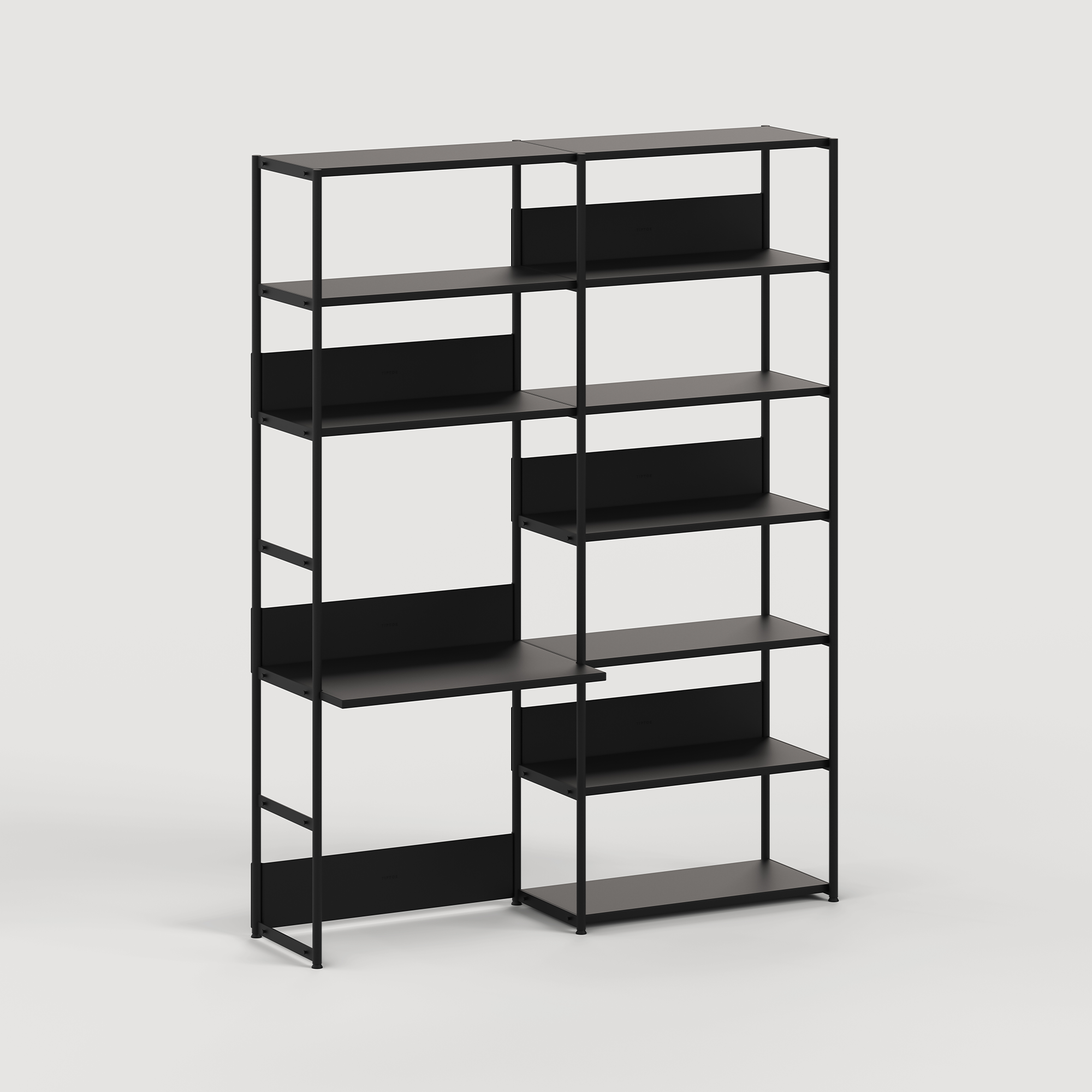 Etagère bureau UNIT - H180 à 215 x  L164cm - acier thermolaqué
