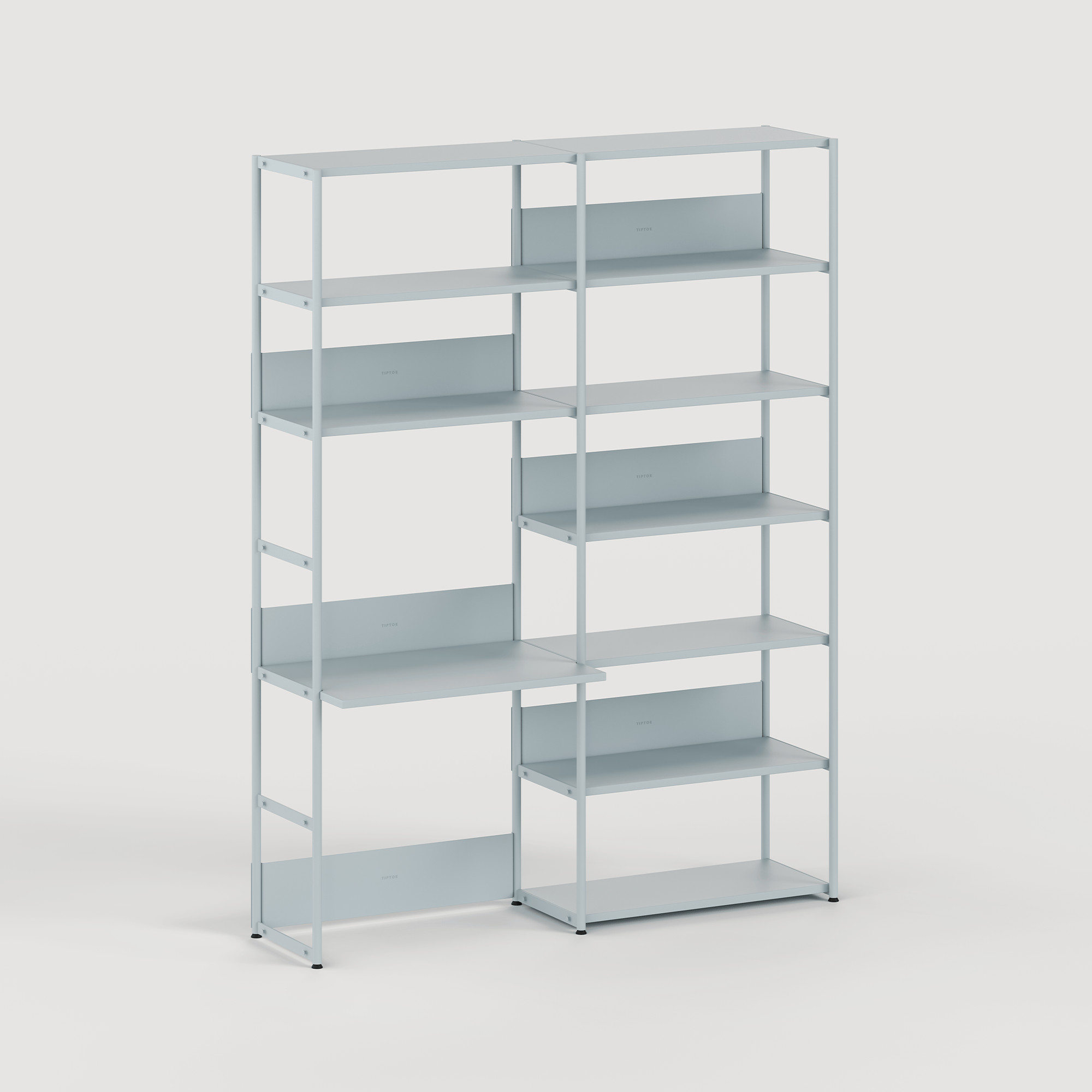 Etagère bureau UNIT - H180 à 215 x  L164cm - acier thermolaqué