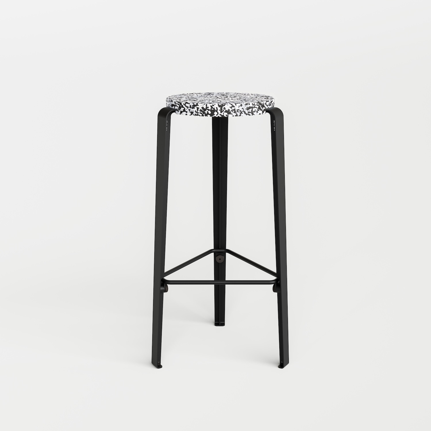 Tabouret de bar LOU - plastique recyclé Macchiato