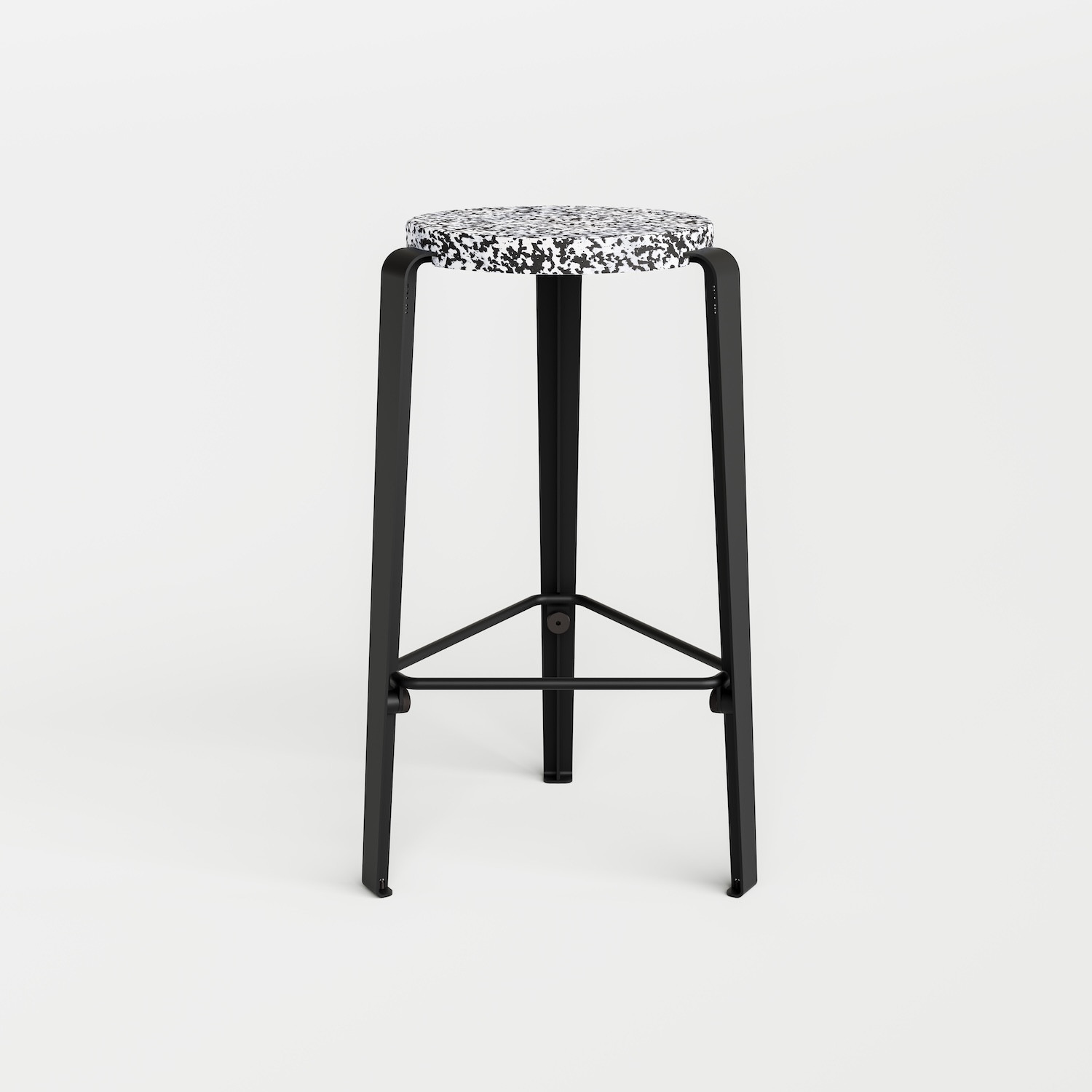 Tabouret de bar LOU - plastique recyclé Macchiato