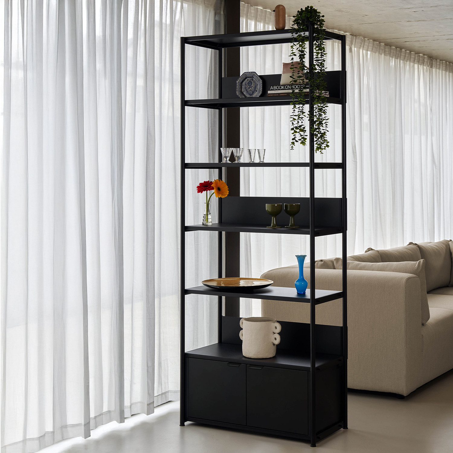 Regal UNIT - H180 bis 215 x B84cm - pulverbeschichteter Stahl