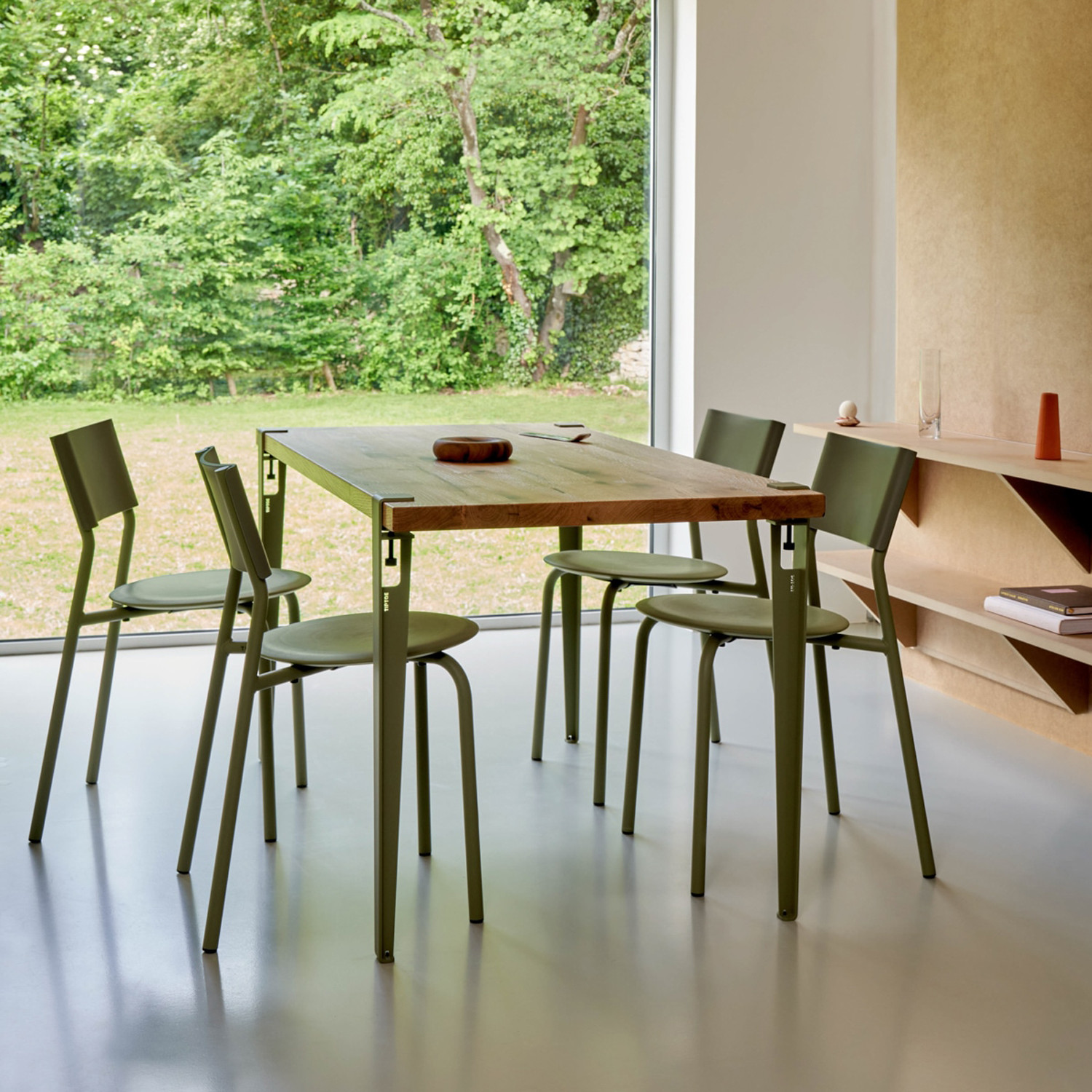 TIPTOE tables collection, clamped steel legs
