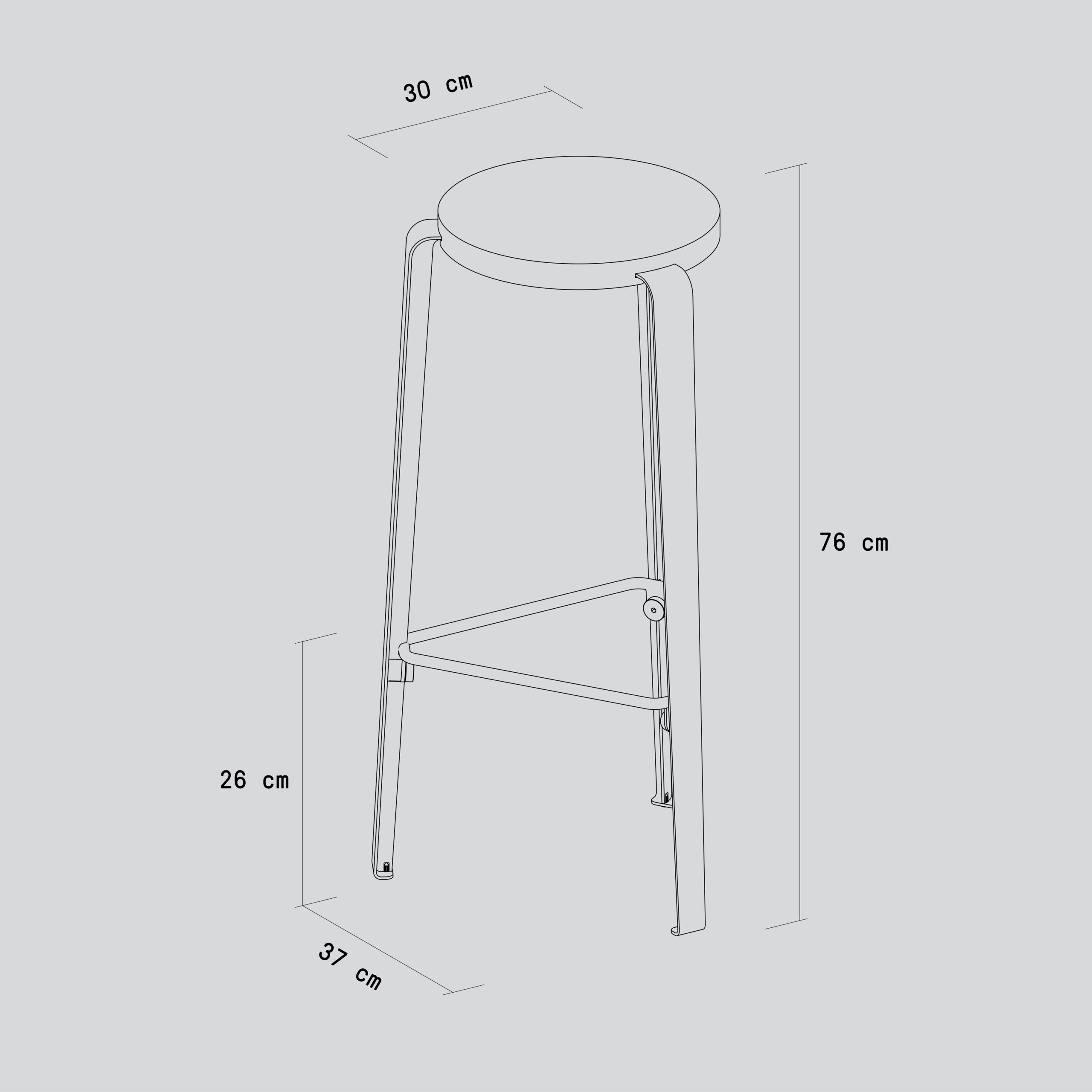 Tabouret de bar LOU - plastique recyclé Venezia