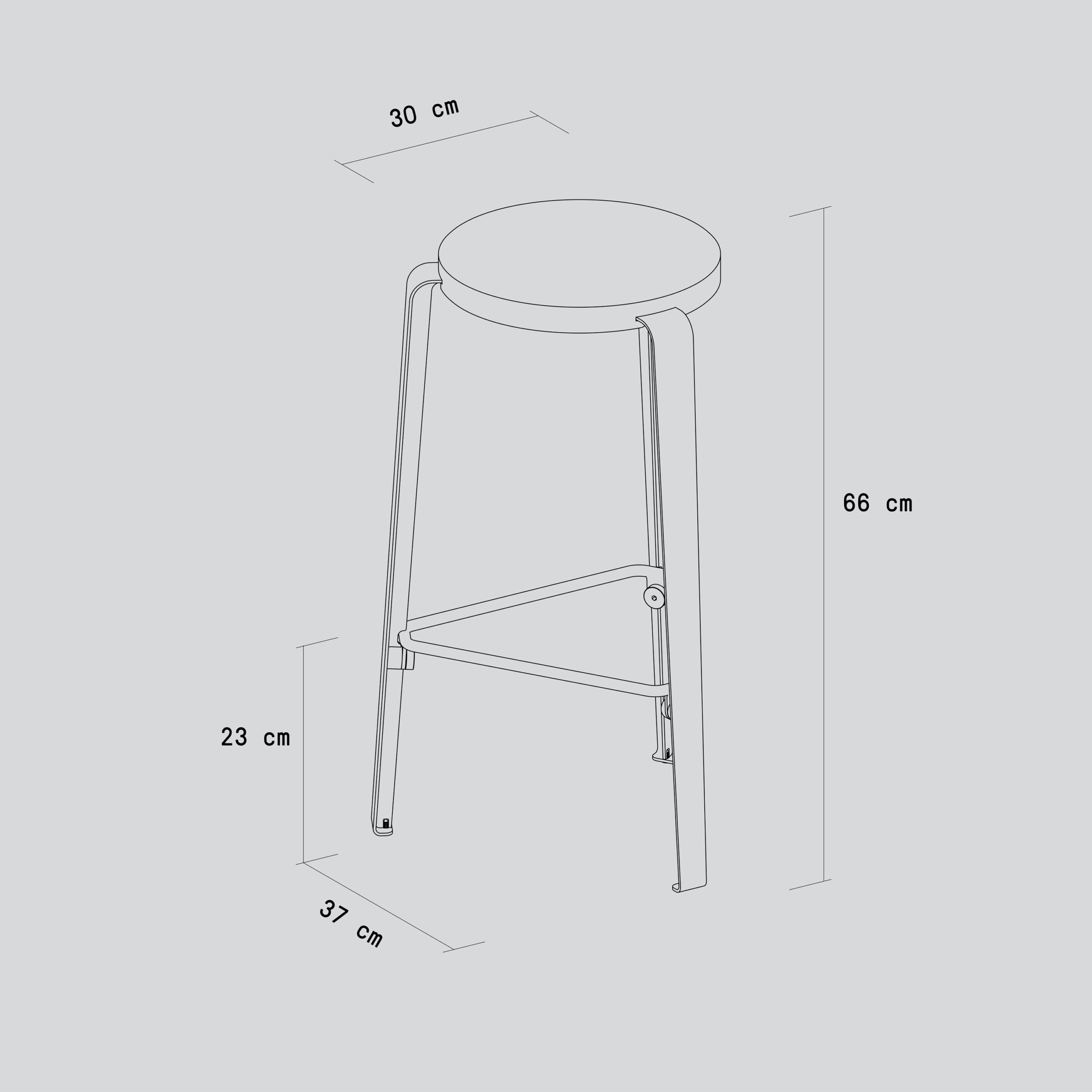Tabouret de bar LOU - plastique recyclé Venezia