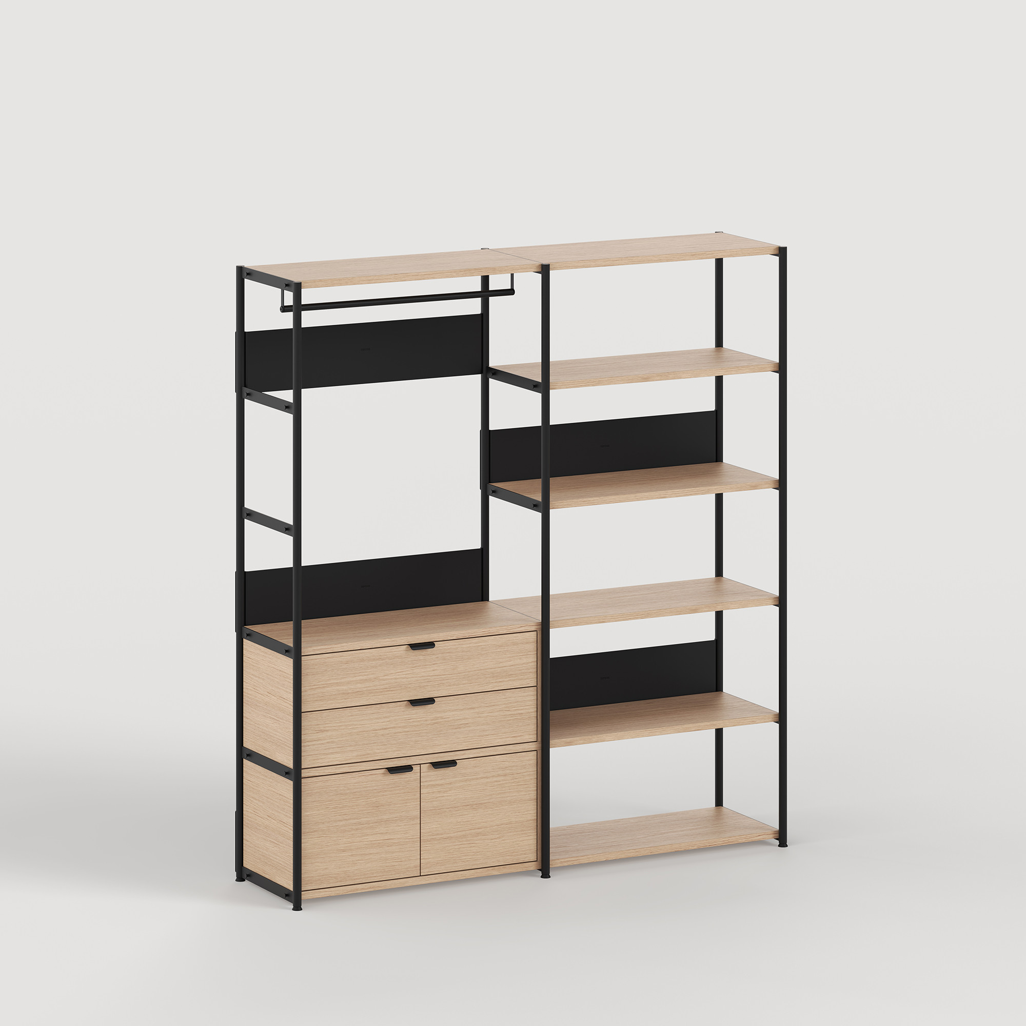 Penderie UNIT - H180 à 215 x L164cm - bois éco-certifié