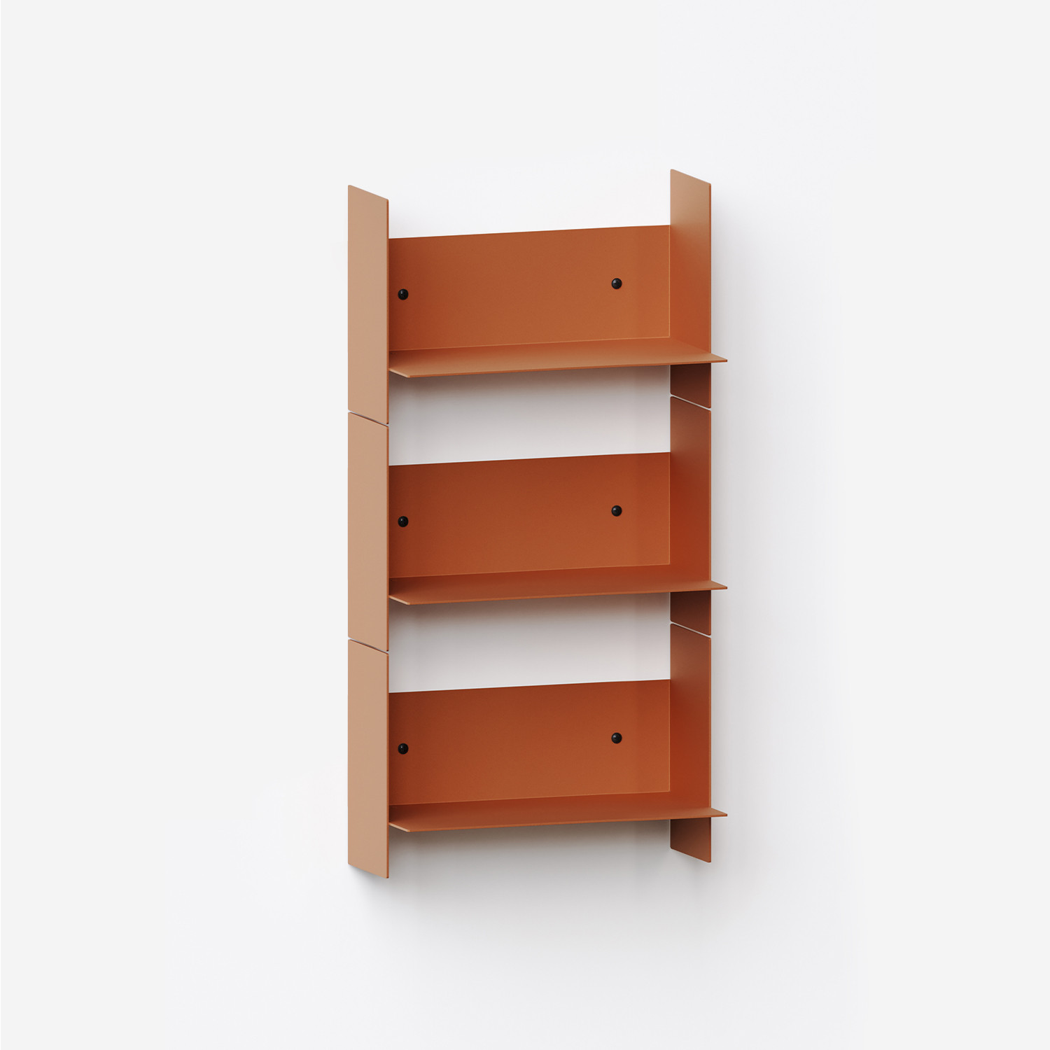 Set of 3 PLI steel wall shelves - 20 to 60cm