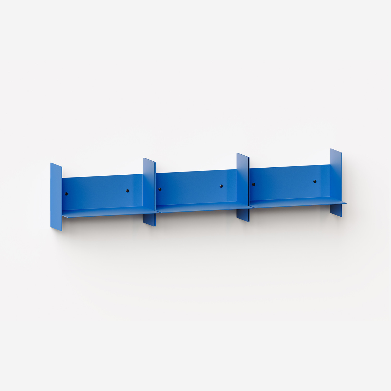 Set of 3 PLI steel wall shelves - 20 to 60cm