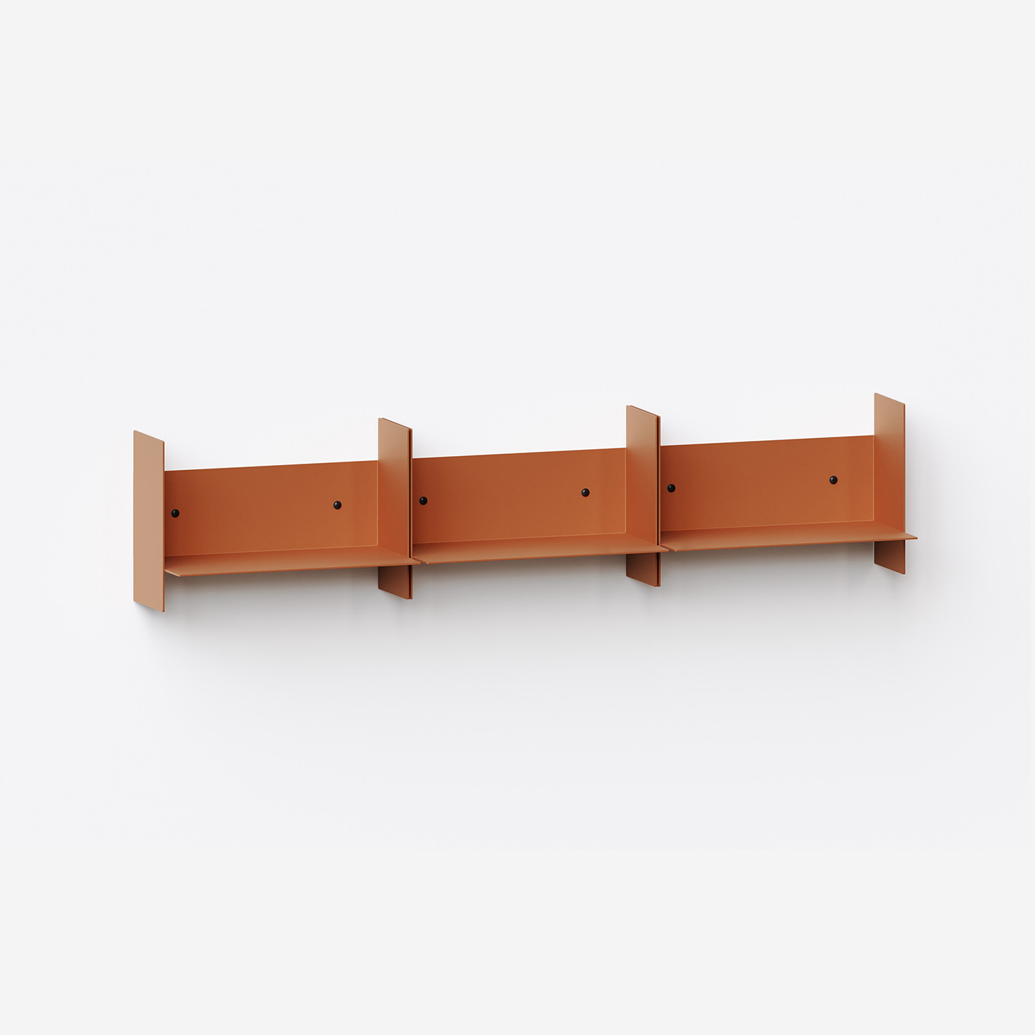 Set of 3 PLI steel wall shelves - 20 to 60cm