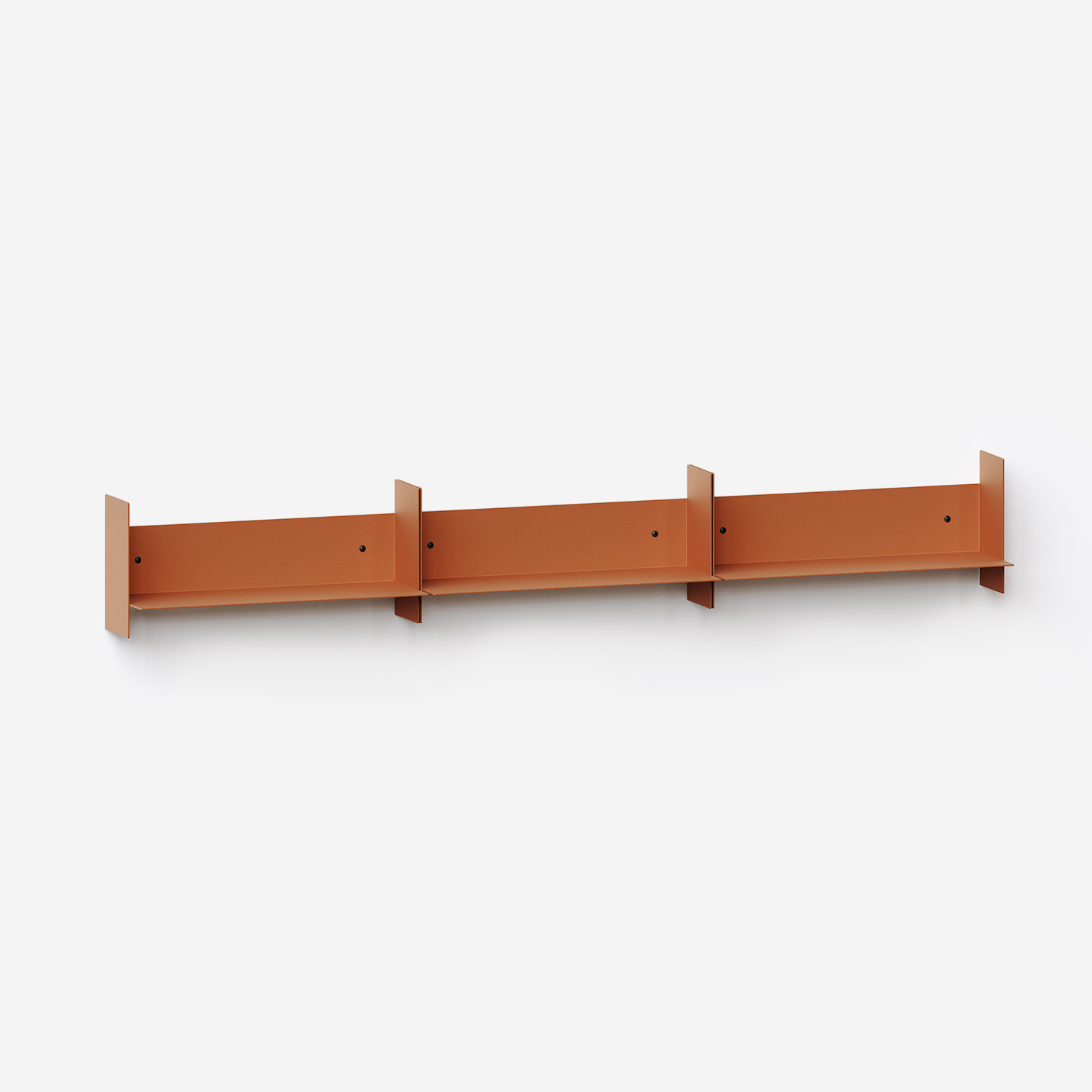 Set of 3 PLI steel wall shelves - 20 to 60cm