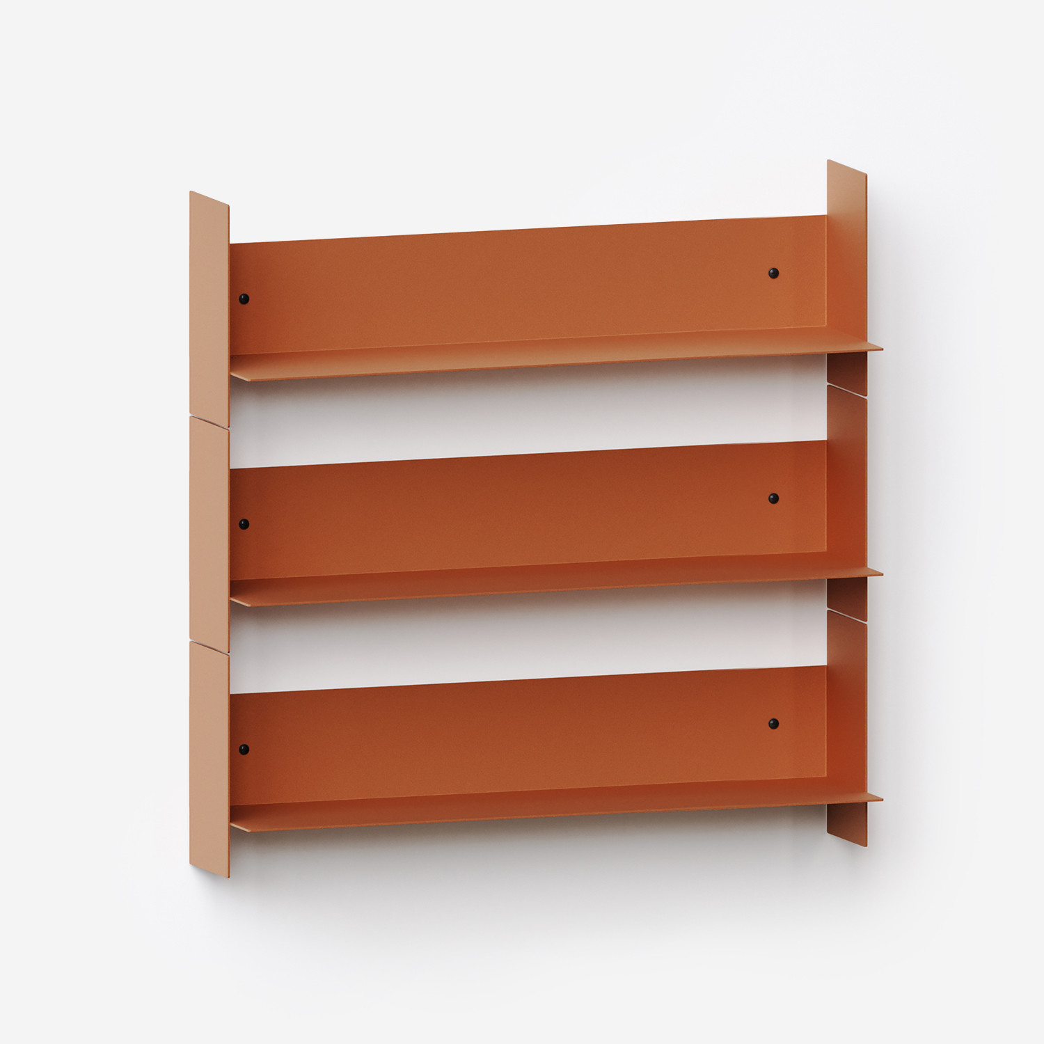 Set of 3 PLI steel wall shelves - 20 to 60cm