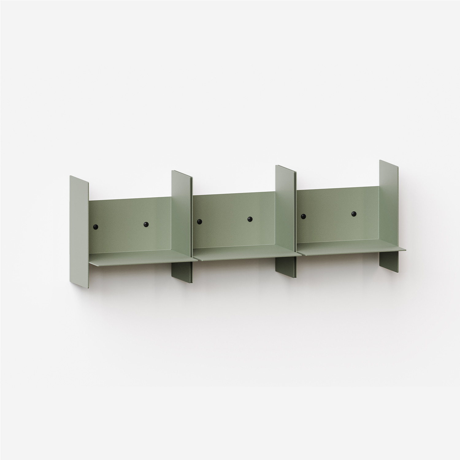 Set of 3 PLI steel wall shelves - 20 to 60cm