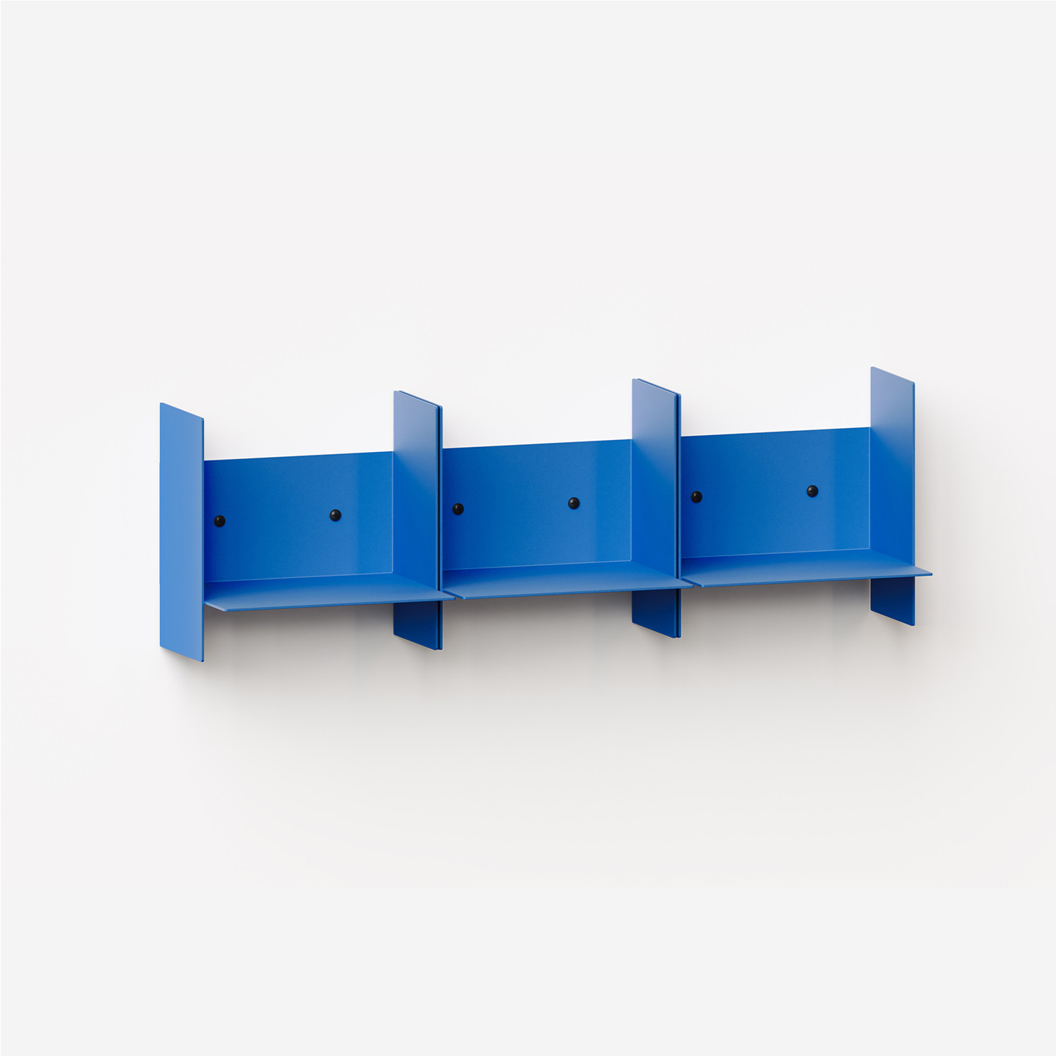 Set of 3 PLI steel wall shelves - 20 to 60cm