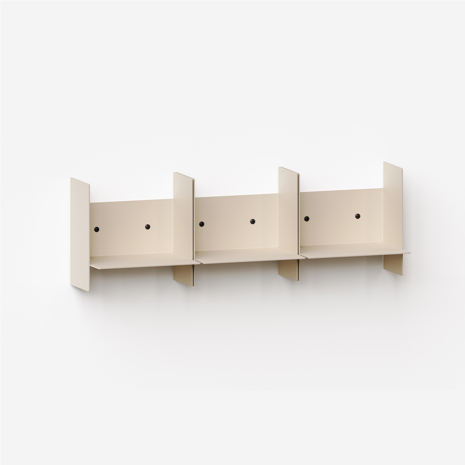 Set of 3 PLI steel wall shelves - 20 to 60cm