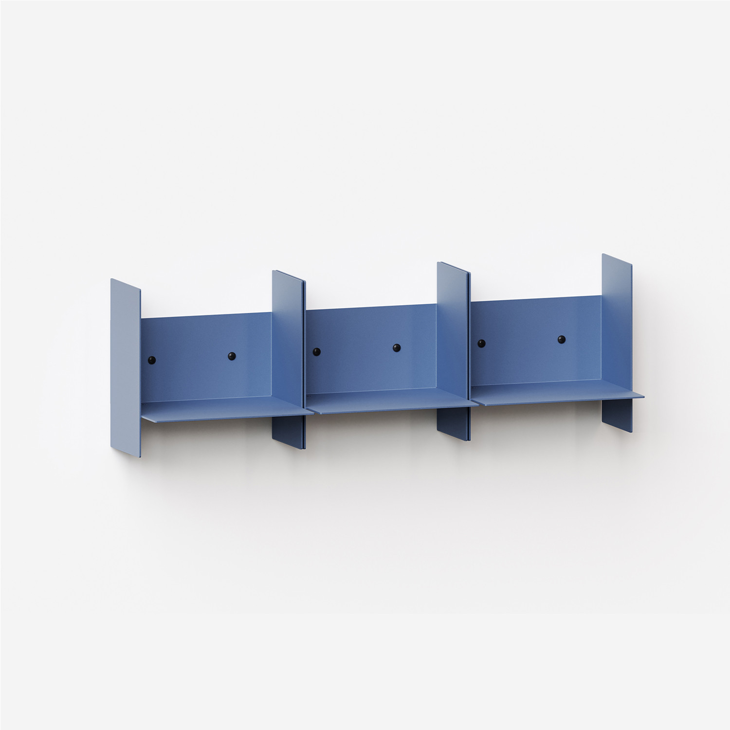 Set of 3 PLI steel wall shelves - 20 to 60cm
