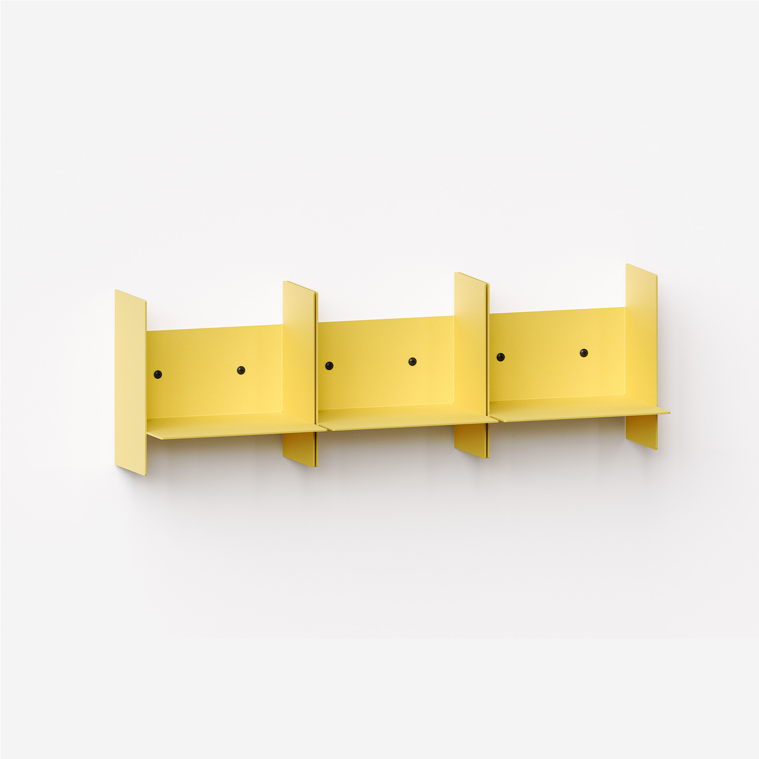 Set of 3 PLI steel wall shelves - 20 to 60cm