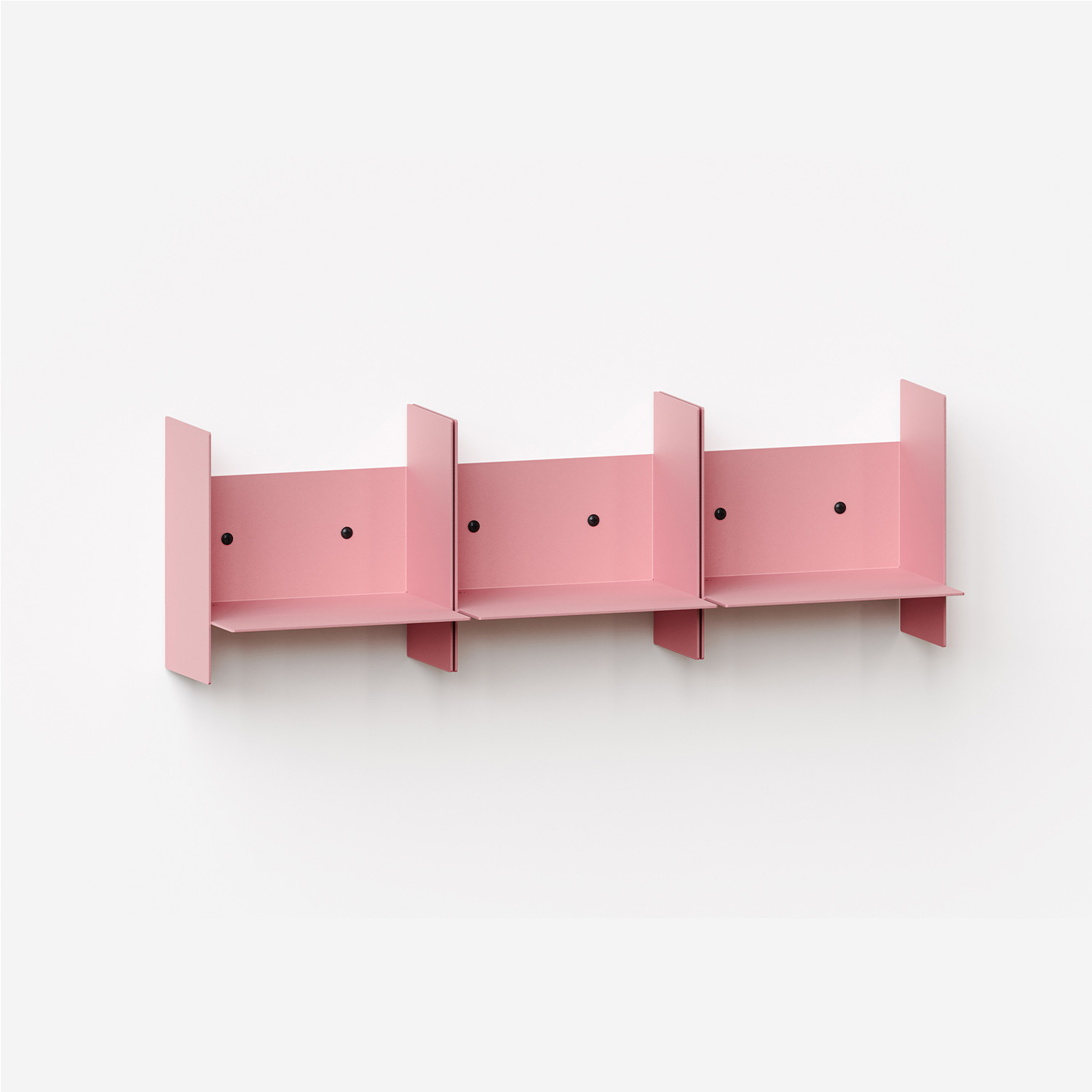 Set of 3 PLI steel wall shelves - 20 to 60cm