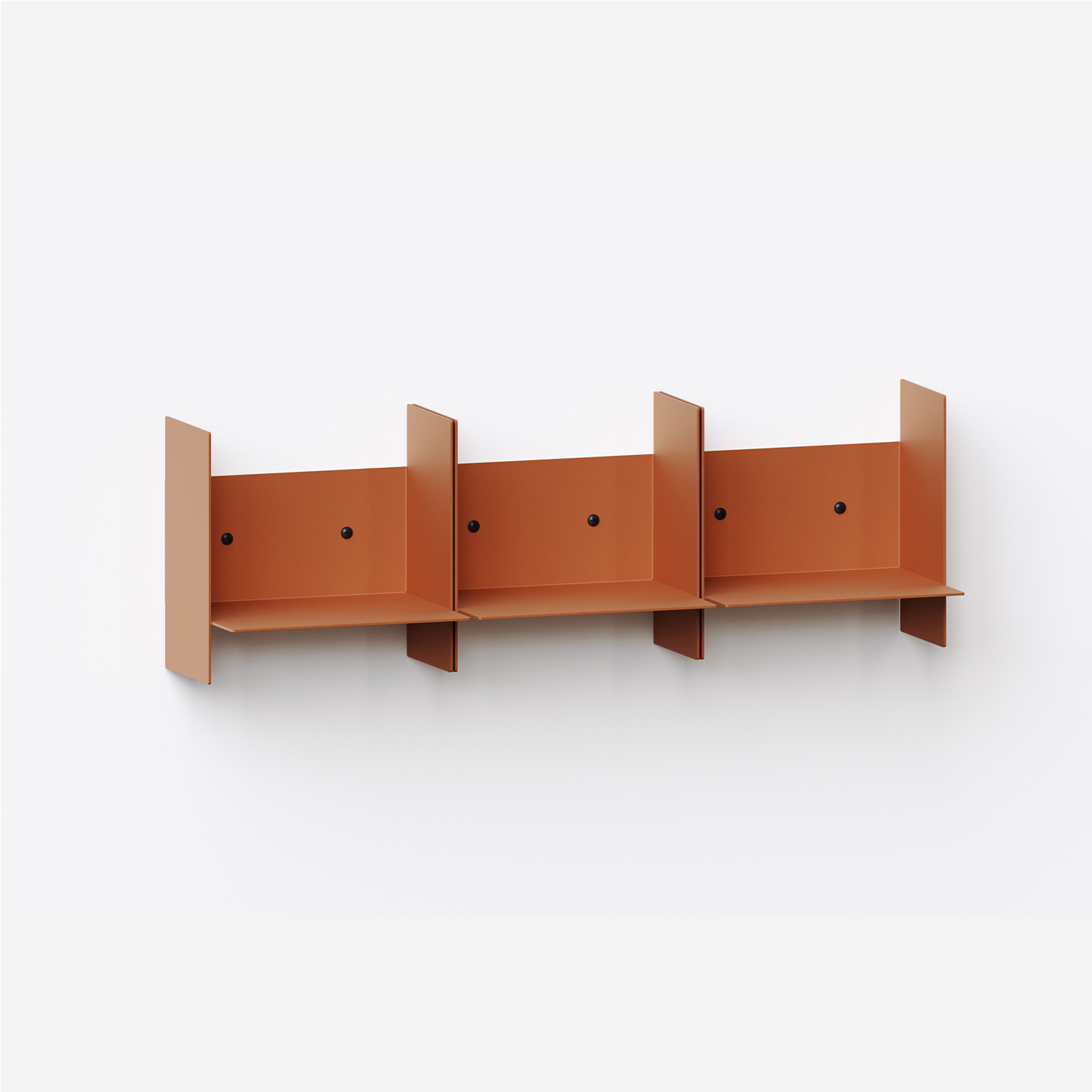 Set of 3 PLI steel wall shelves - 20 to 60cm