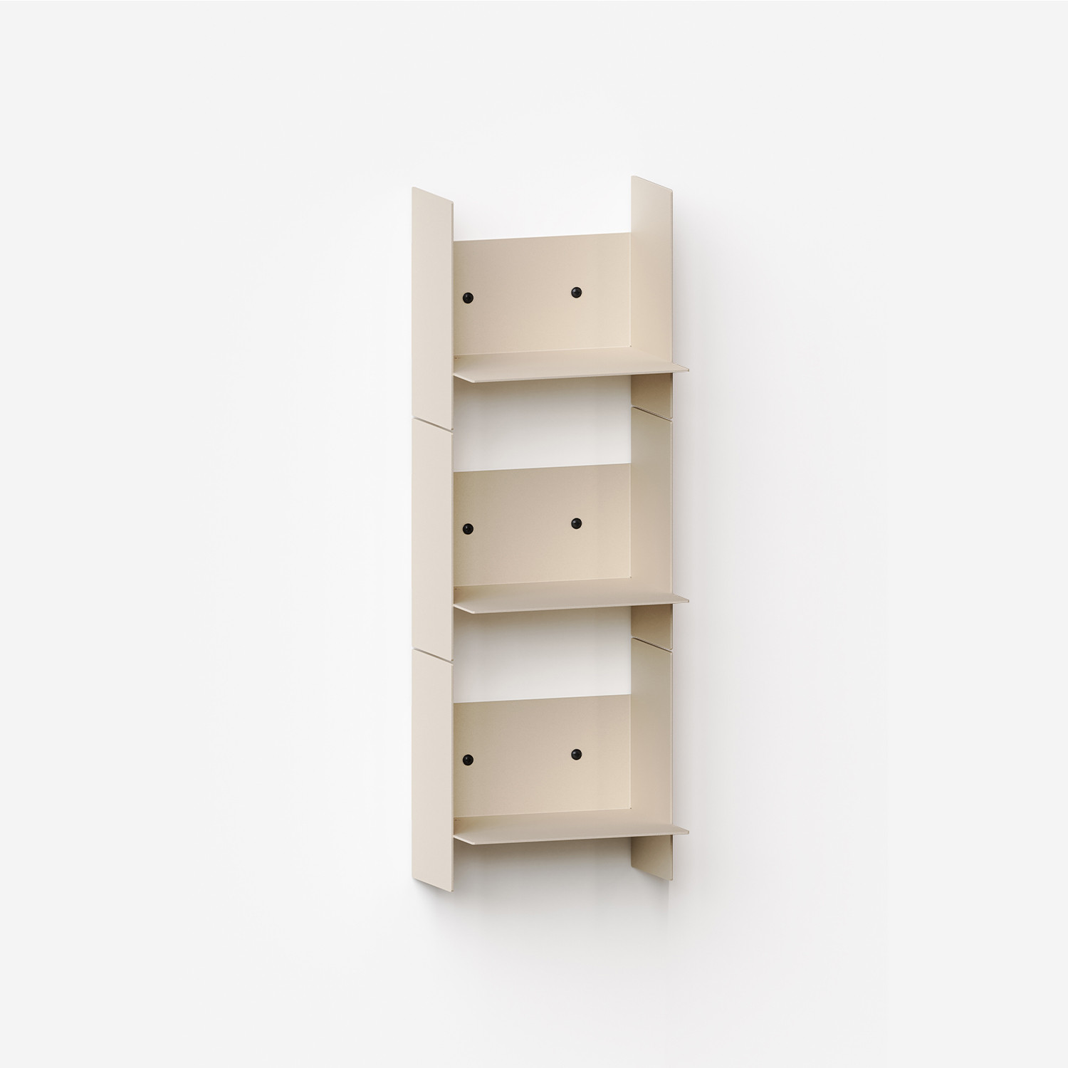 Set of 3 PLI steel wall shelves - 20 to 60cm