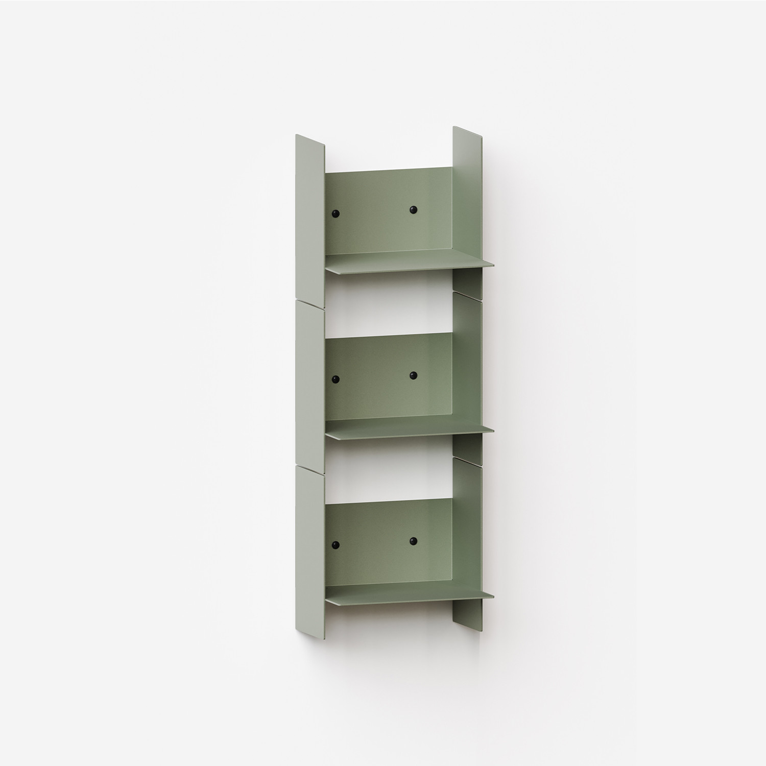 Set of 3 PLI steel wall shelves - 20 to 60cm