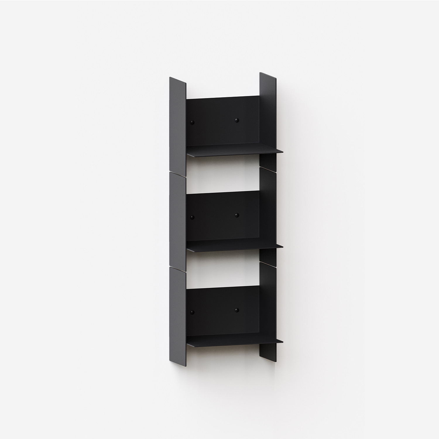 Set of 3 PLI steel wall shelves - 20 to 60cm