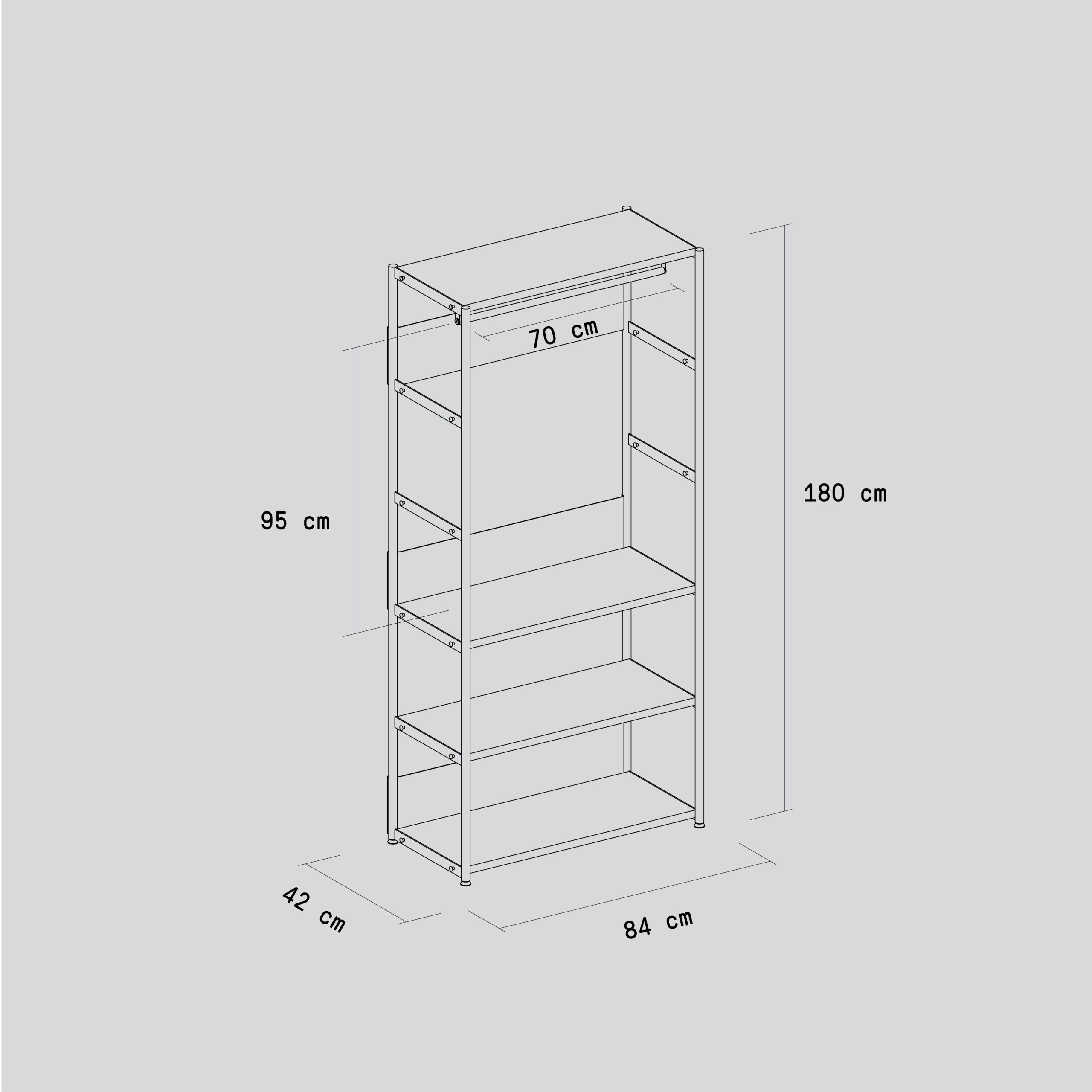 Penderie UNIT - H180 à 215 x L84cm - bois éco-certifié
