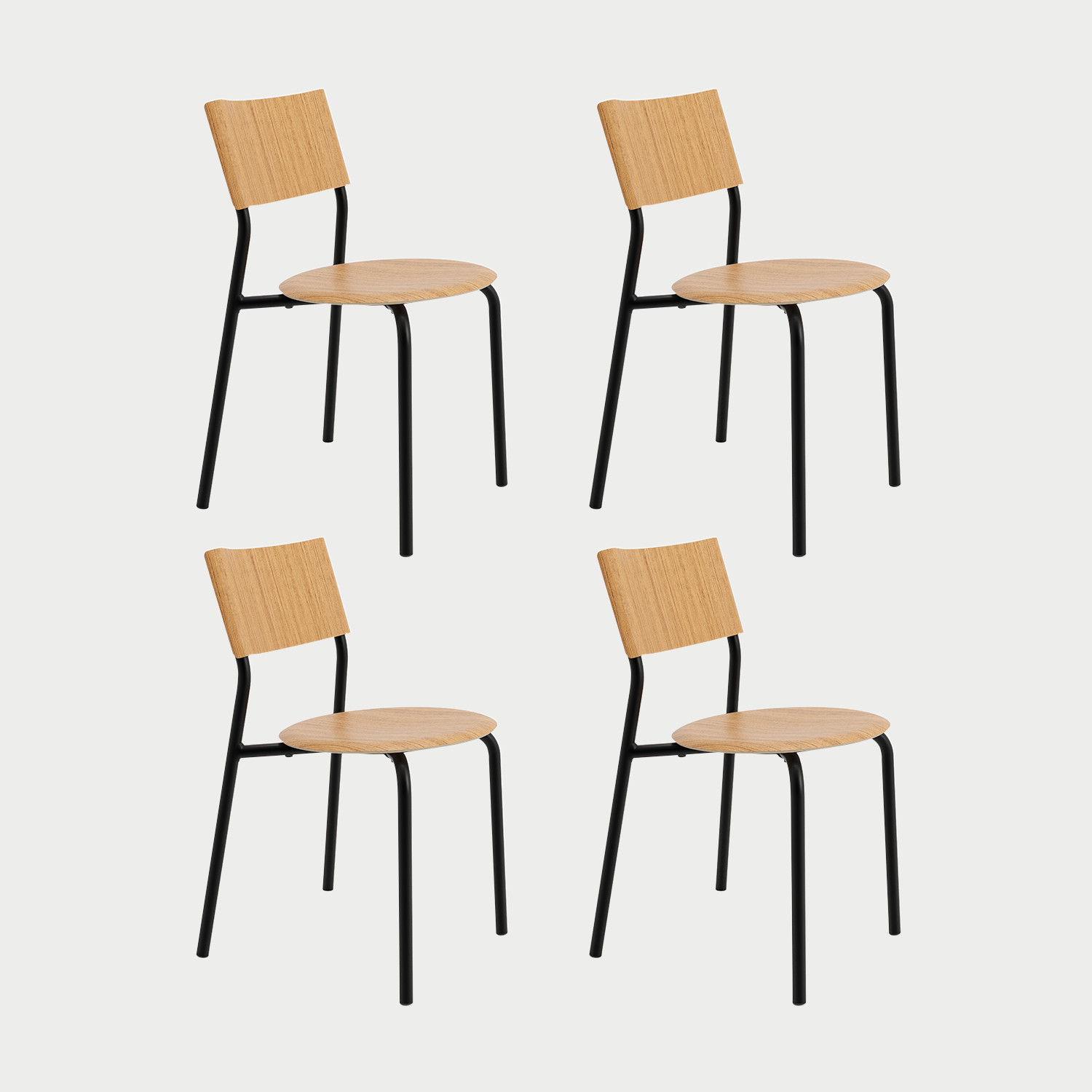 Lot de 4 chaises SSD - bois éco-certifié