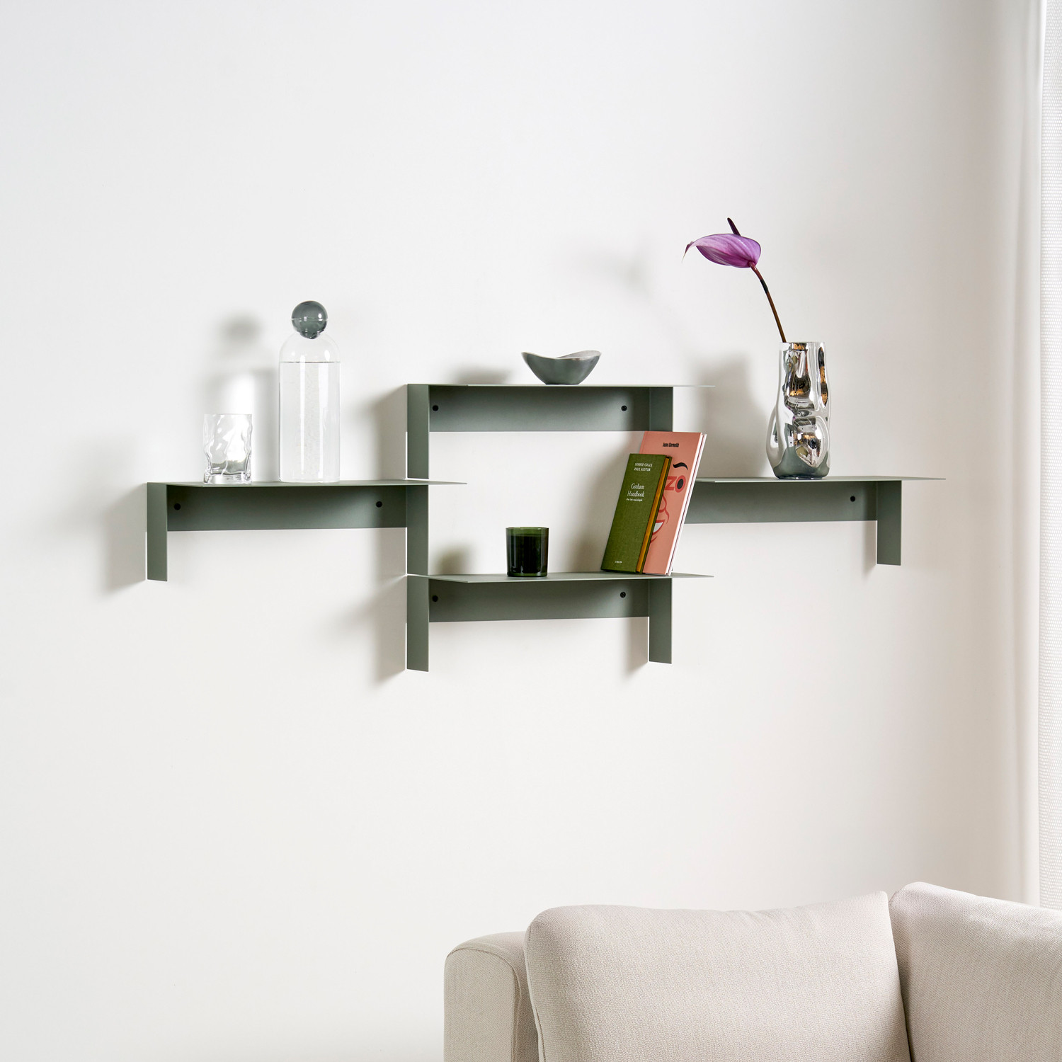 Tablette murale PLI en acier - 20 à 60cm