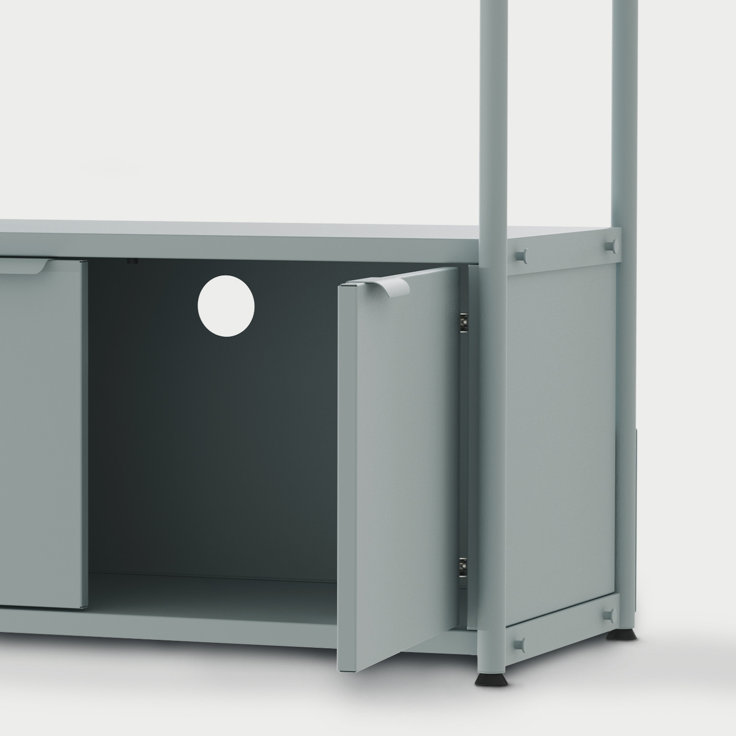 Schreibtischregal UNIT - H180 bis 215 x B164cm - pulverbeschichteter Stahl