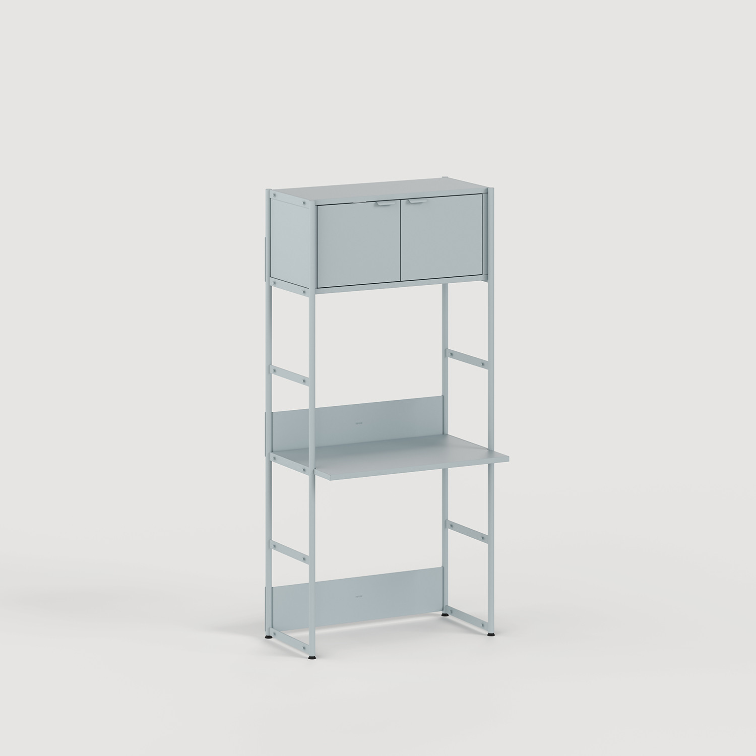 Schreibtischregal UNIT - H180 bis 215 x B84cm - pulverbeschichteter Stahl