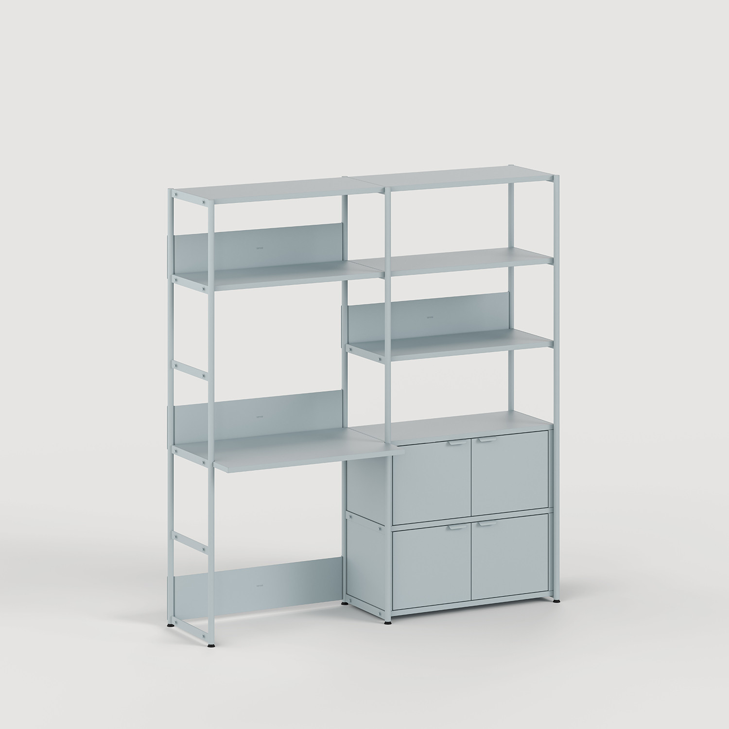 UNIT desk shelf - H180 to 215 x W164cm - powder-coated steel