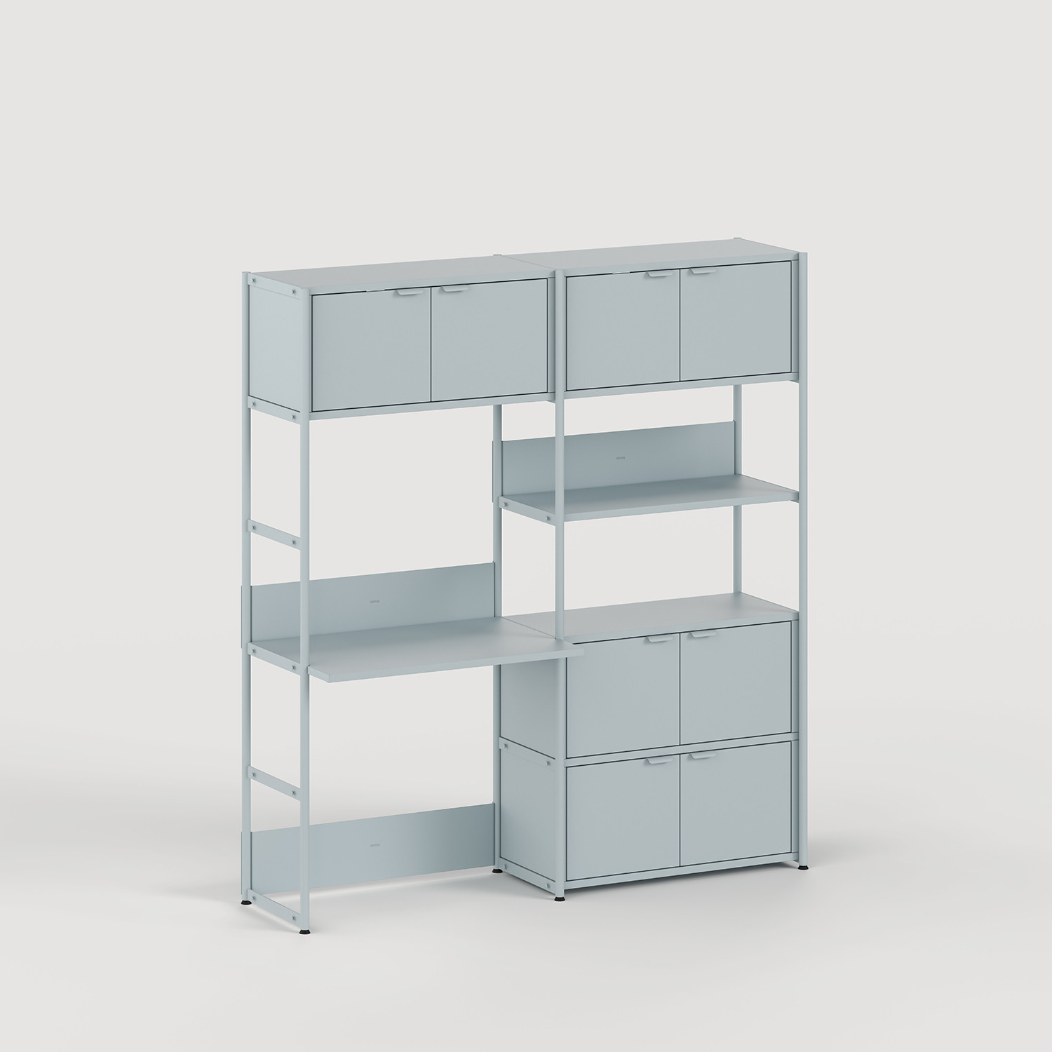 UNIT desk shelf - H180 to 215 x W164cm - powder-coated steel