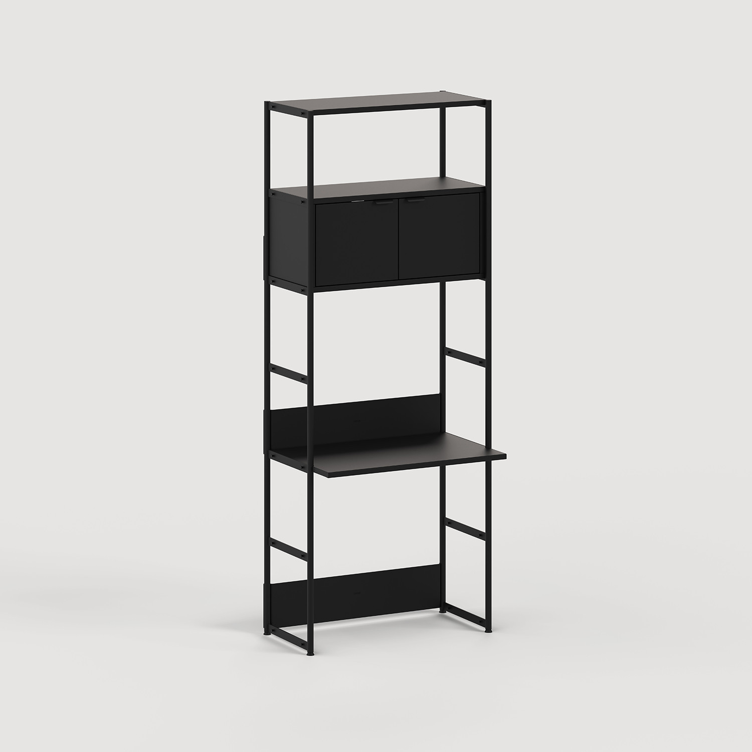 Schreibtischregal UNIT - H180 bis 215 x B84cm - pulverbeschichteter Stahl